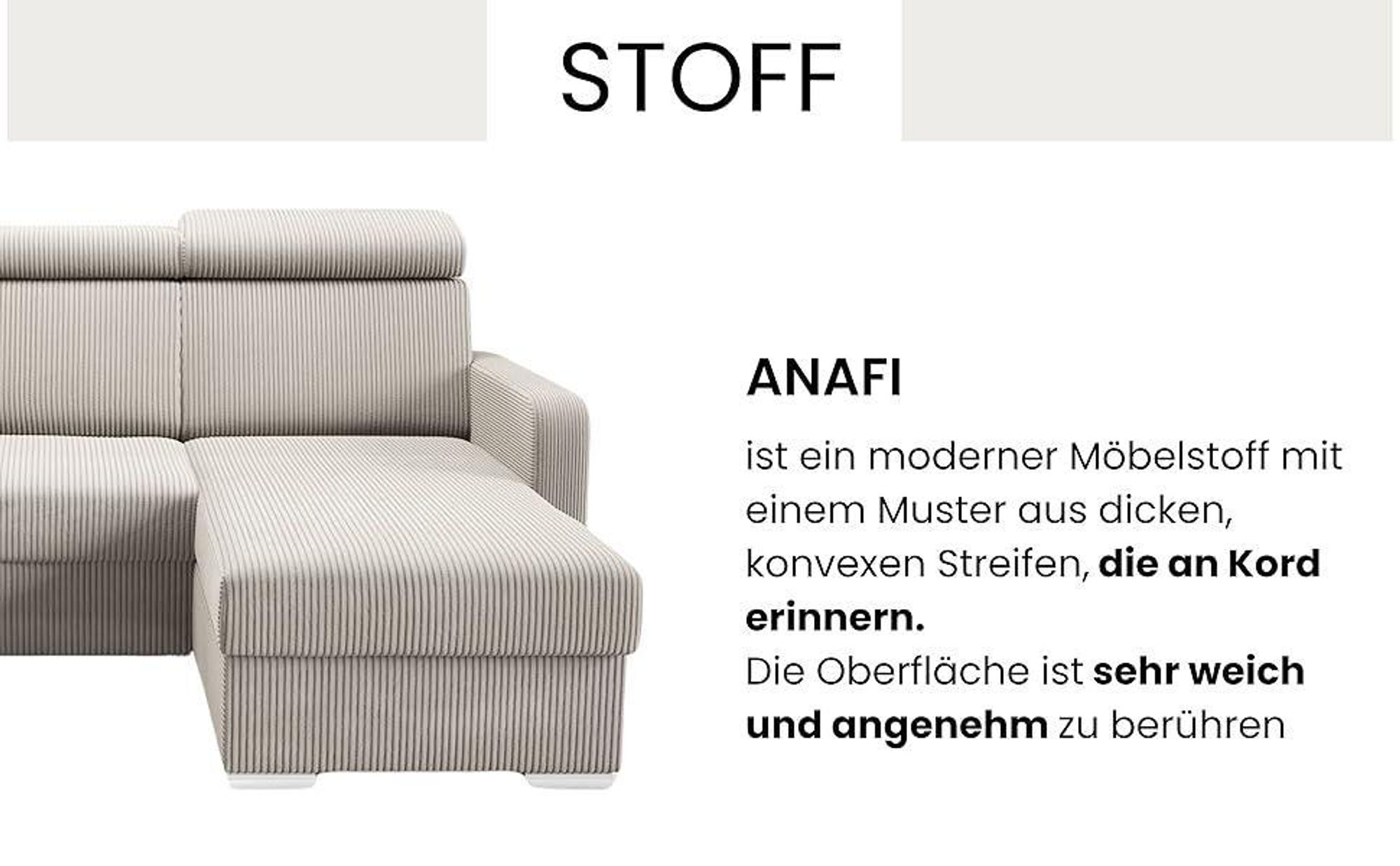 LIKMA Marineblau Ecksofa Mako 213x165 cm mit Schlaffunktion (190x125 cm) Eckcouch mit Bettkasten und Verstellbare Kopfstützen Wohnlandschaft