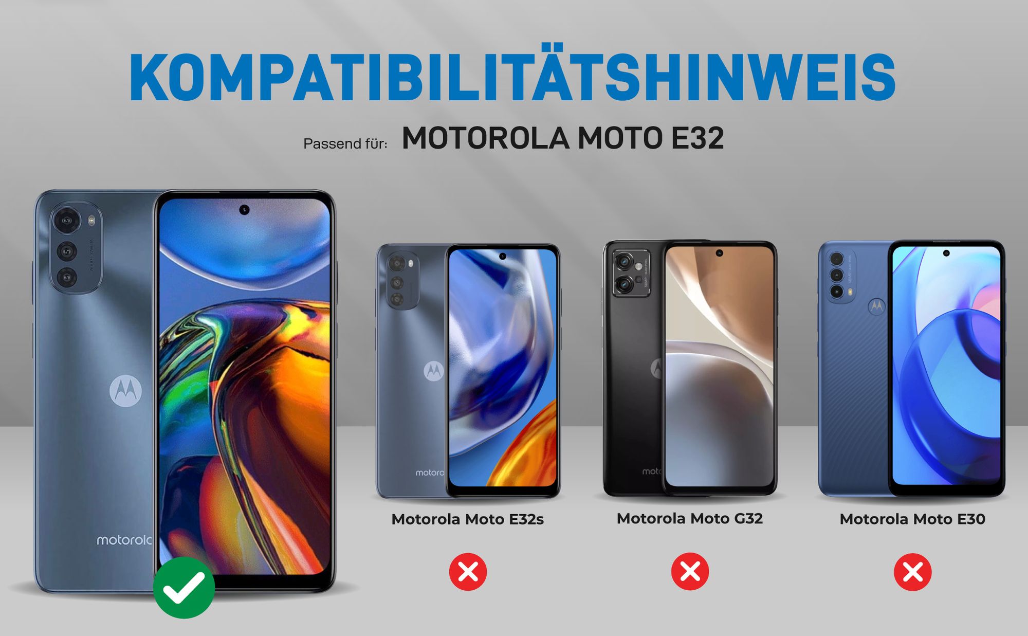 Kompatibilitätshinweise Hülle für Motorola Moto E32