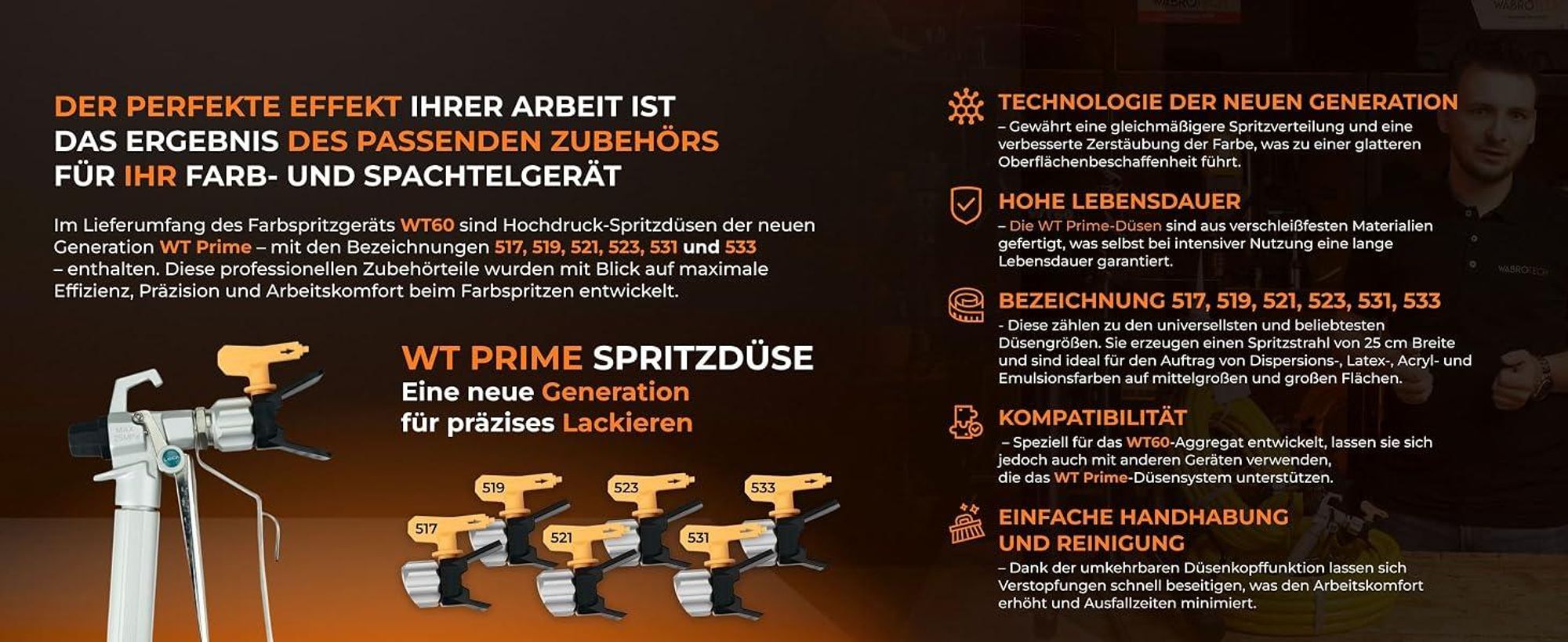 Airless Farbspritzgerät Spachtelspritzgerät WT60 3000W 6 L/min 227 bar Hochdruck Farbsprühsystem Spritzspachtelgerät für Wandfarbe und Spachtelmasse