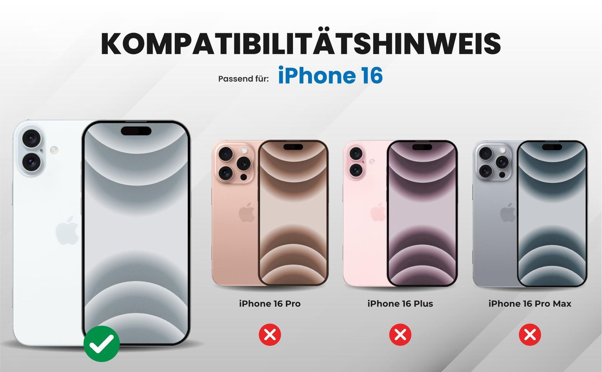 Kompatibilitätshinweise Hülle für Apple iPhone 16