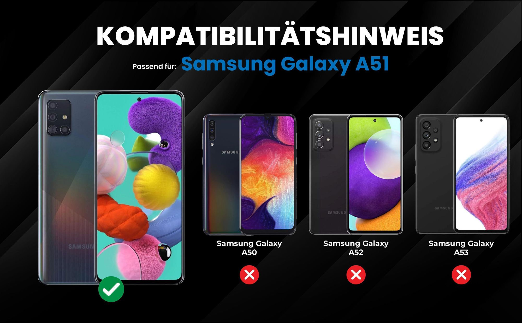 Kompatibilitätshinweise Hülle für Samsung Galaxy A51