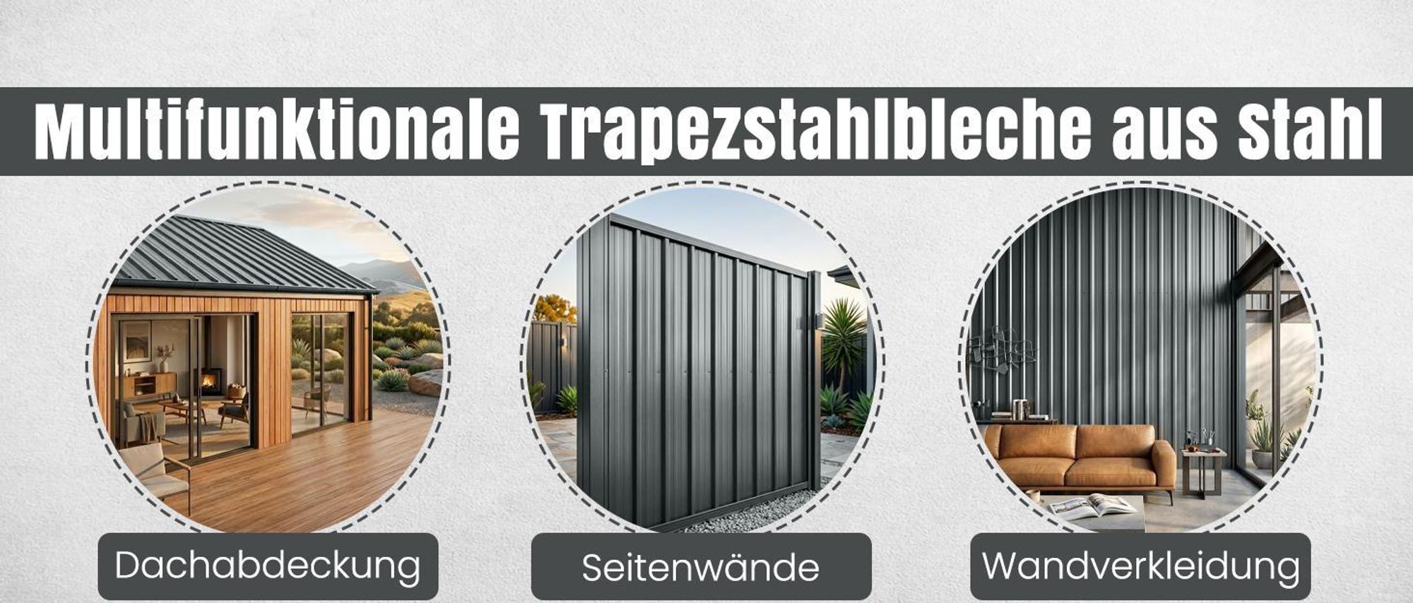 LP Projekt Trapezblech 12er Set – Profilblech 115x46cm (6,35m²) anthrazit – Dachplatten verzinkt aus Metall & Stahlblech – für Carport, Dach, Garage, Geräteschuppen, Wandverkleidung, Überdachung