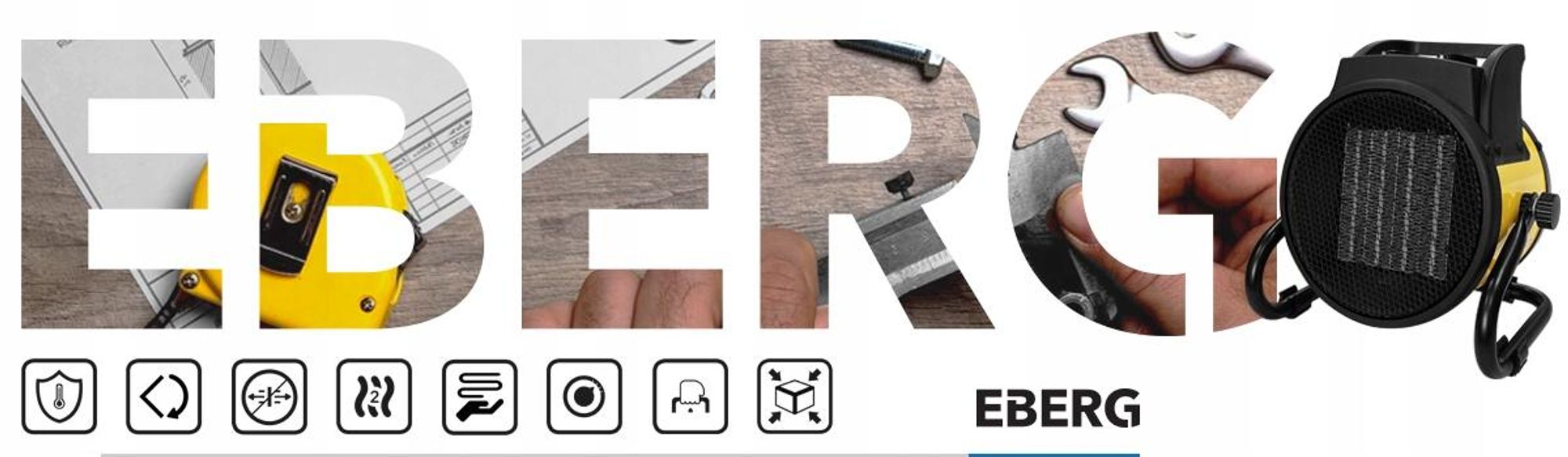 EBERG ETH 30 Elektroheizer PTC 3000 W Keramikheizer mit Thermostat Lüfter