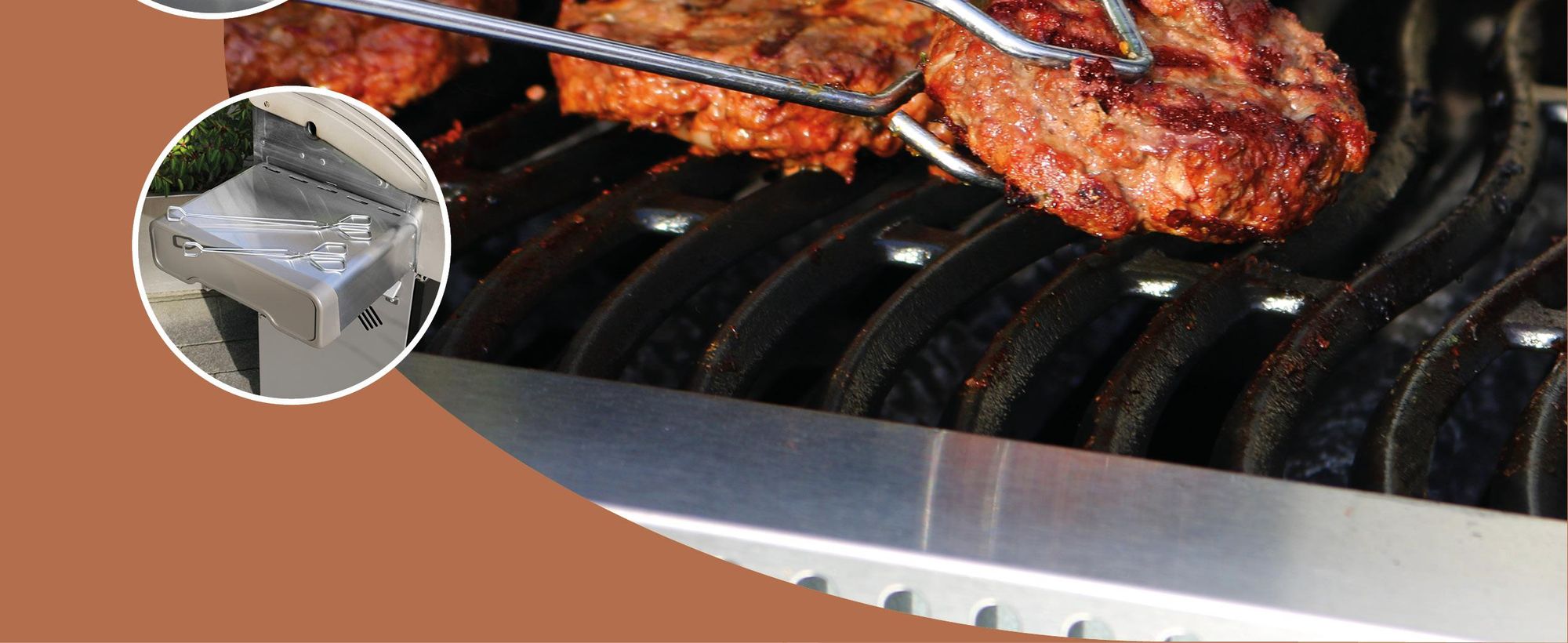 Ustensiles de barbecue sur le barbecue
