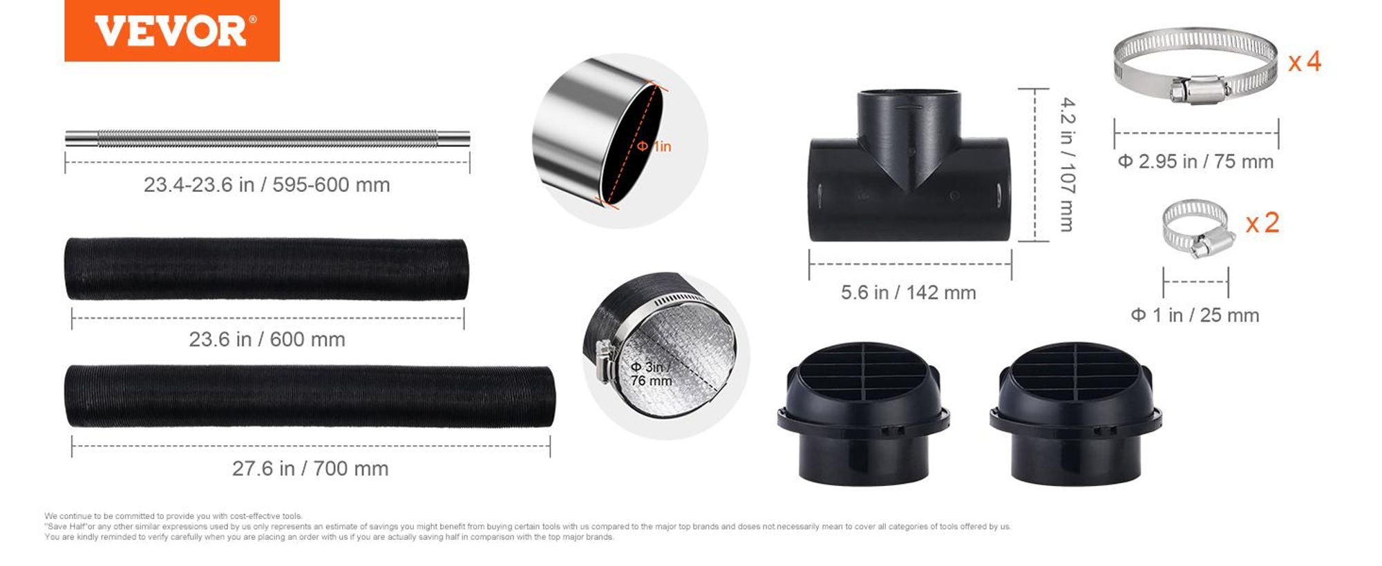 VEVOR Dieselheizer Glühkerzen-Kit, Keramisches Glühkerzen-Reparaturset, Luft-Diesel-Parkheizer-Teil mit Demontagewerkzeug, Dieselheizer-Überholkit für 2KW/5KW/8KW Dieselheizer-Ersatz, 8 kW Abgaskit