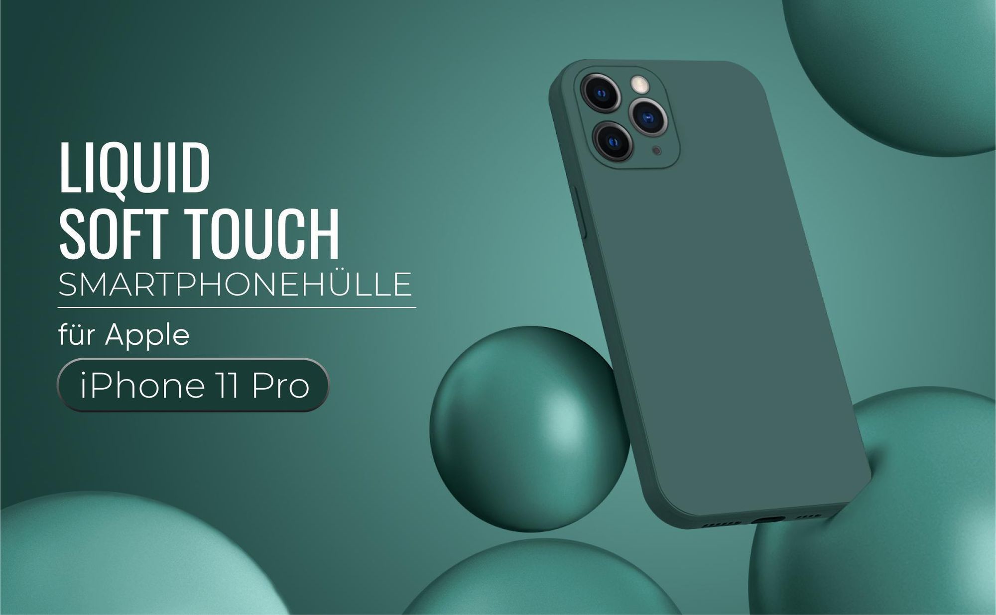 Liquid Soft Touch Smartphone Hülle in Grün für Apple iPhone 11 Pro