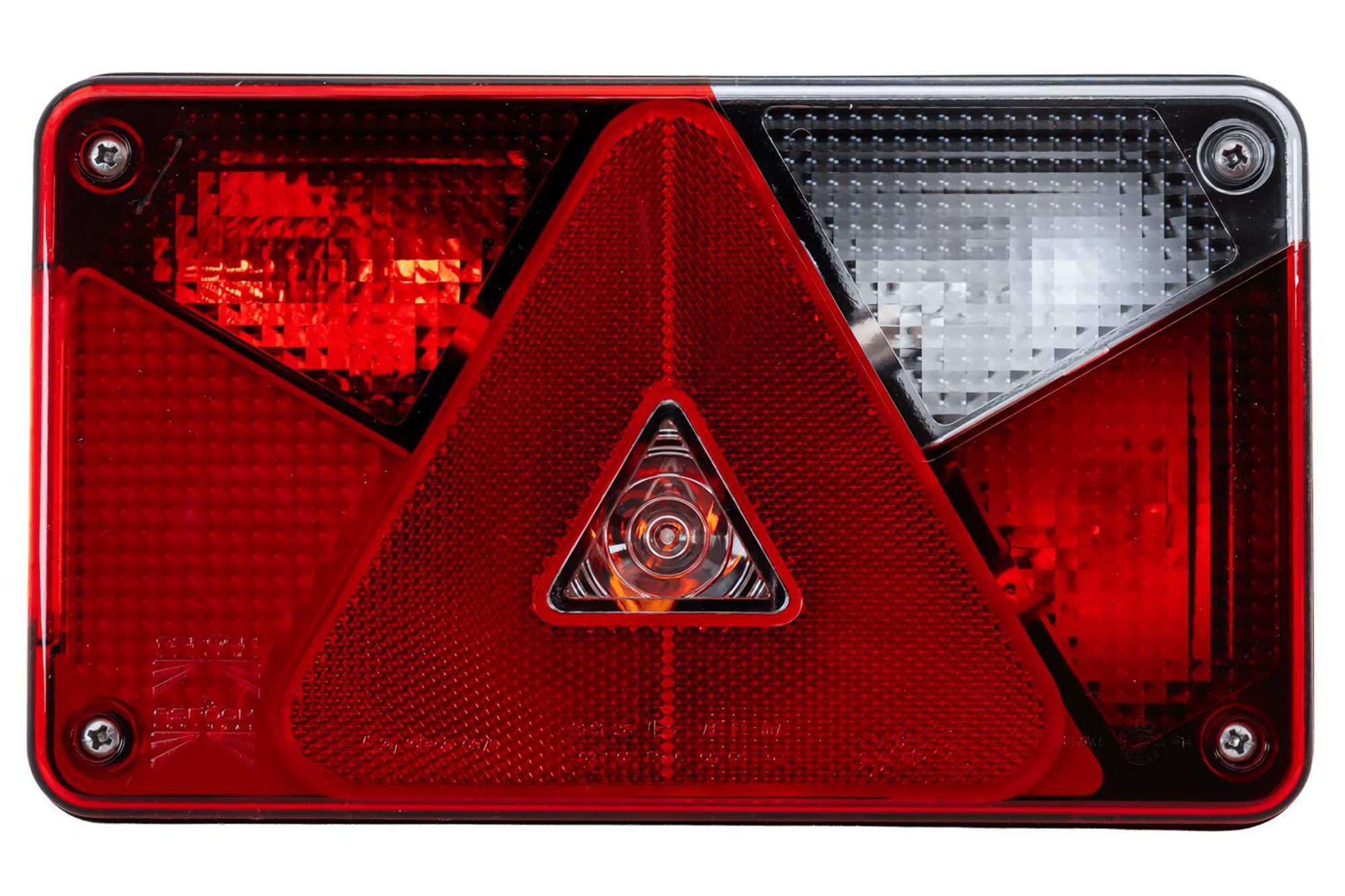 ASPÖCK Multipoint V Rückleuchte rechts 7 Funktionen 12 V 238 x 140 x 55 mm IP54 Bajonett 8-Pin E9 ADR Zone 2 für Anhänger und Bus