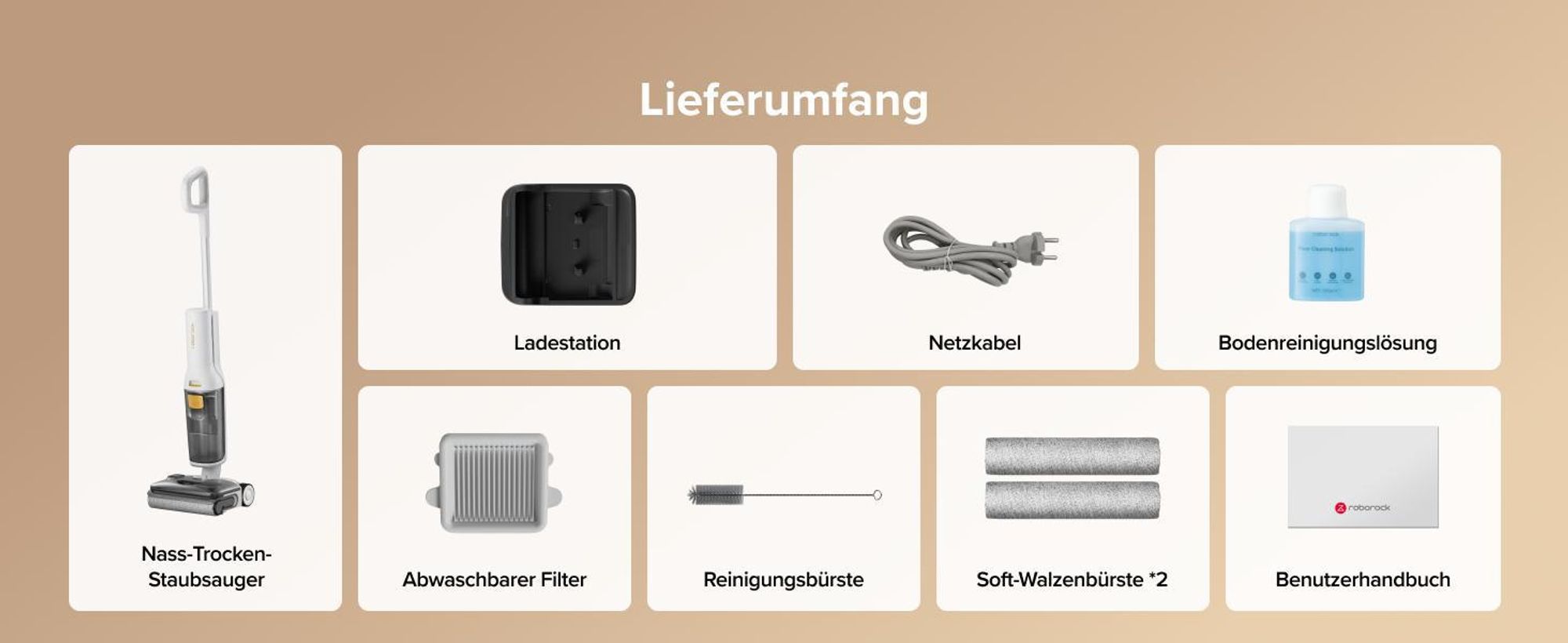 Roborock F25 GT Gen 2 Set Nass und Trockensauger, 20000 Pa, Jawscrapers Anti-Verwicklung, 90℃ Hochtemperatur-Selbstreinigung, 70°-Schwenkwinkel-Design