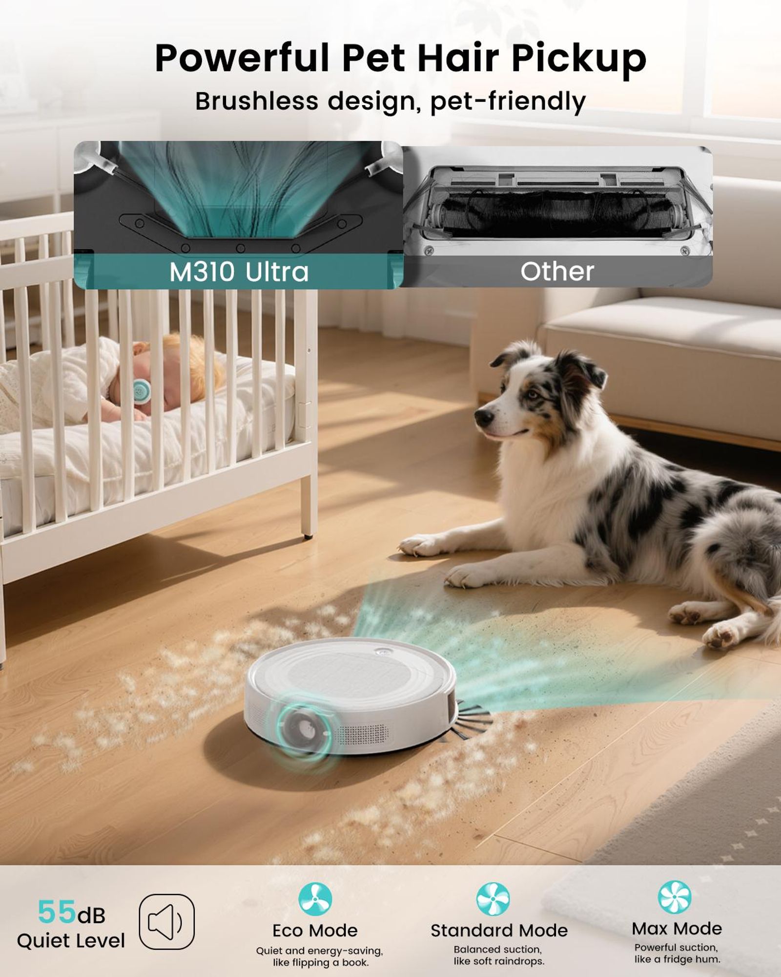 Lefant M310 Ultra nimmt Tierhaare mit brushless Design auf