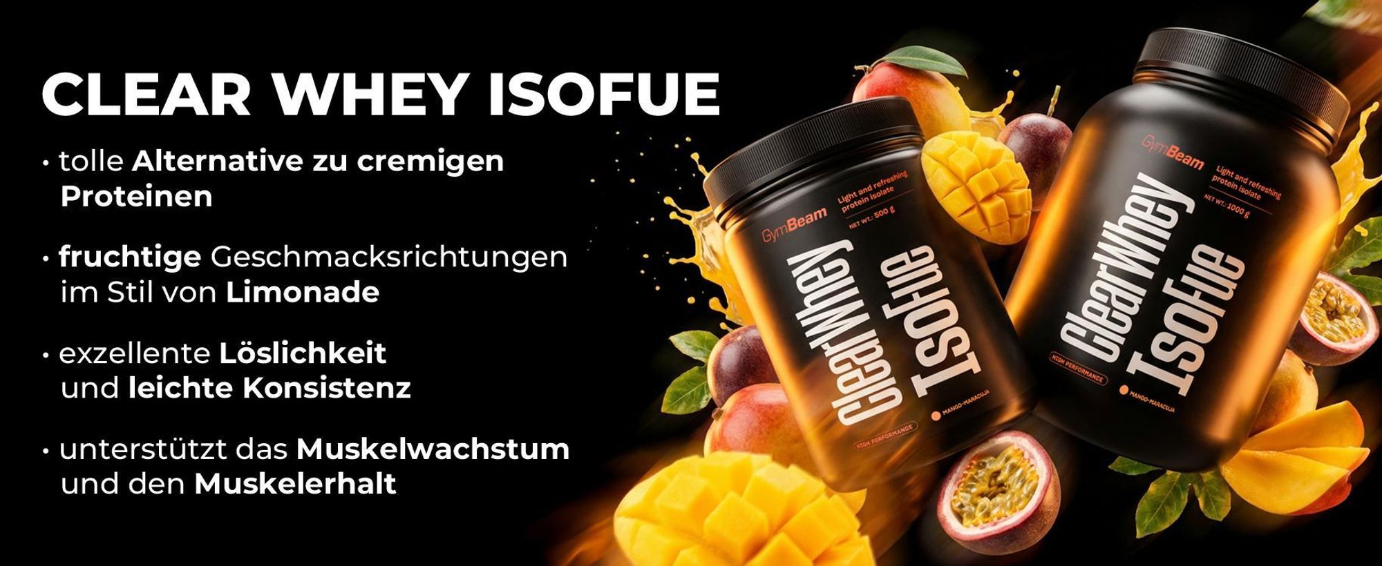 GymBeam - Clear Whey IsoFue, 500 g, Zitrone Limette