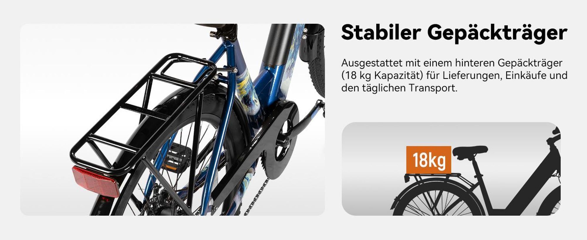 Hiland 26 Zoll 7-Gang 250W Elektrofahrrad für Männer und Frauen, Elektrisches Citybike mit 36V 10,4Ah Akku, Mit Frontlicht, Weiß