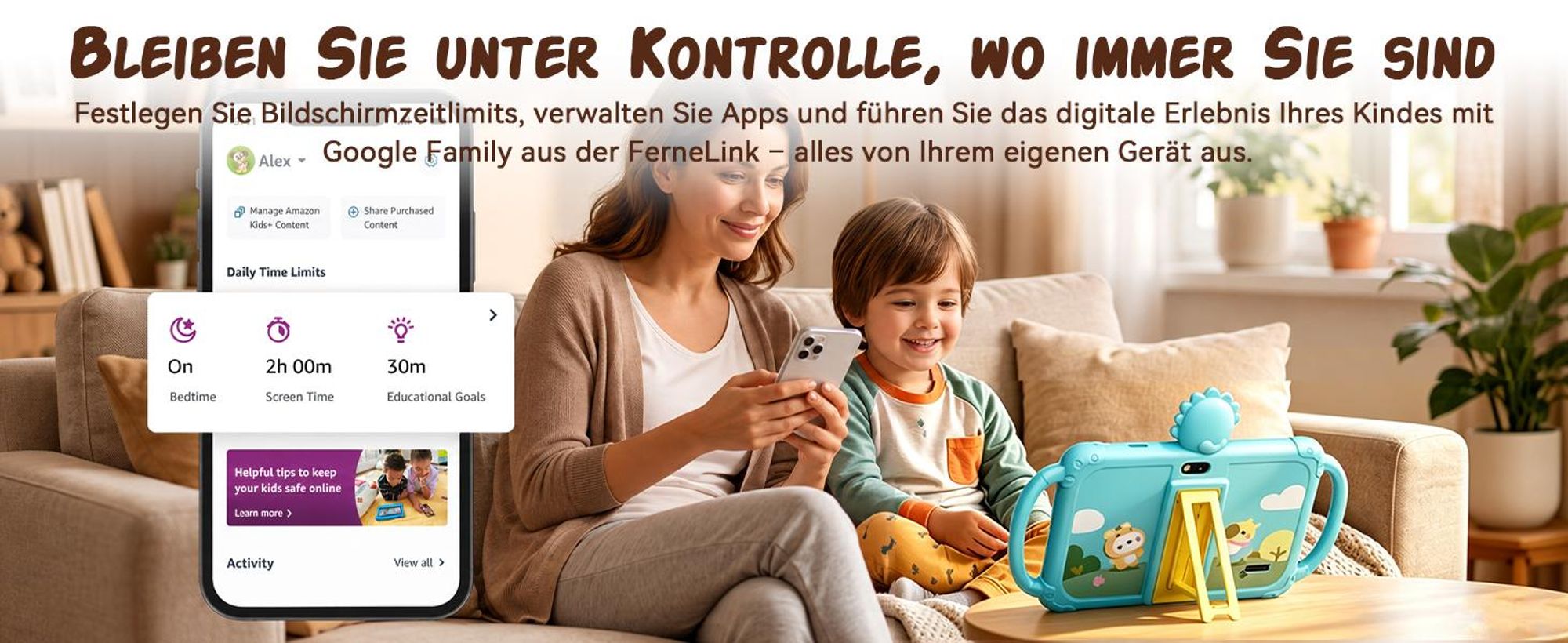 VerkfulPc-Tabwee Tablet K8 für Kinder, 6(4+2)+32 GB, mit iWawa Kindersicherung and mit Kindgerechte Hülle