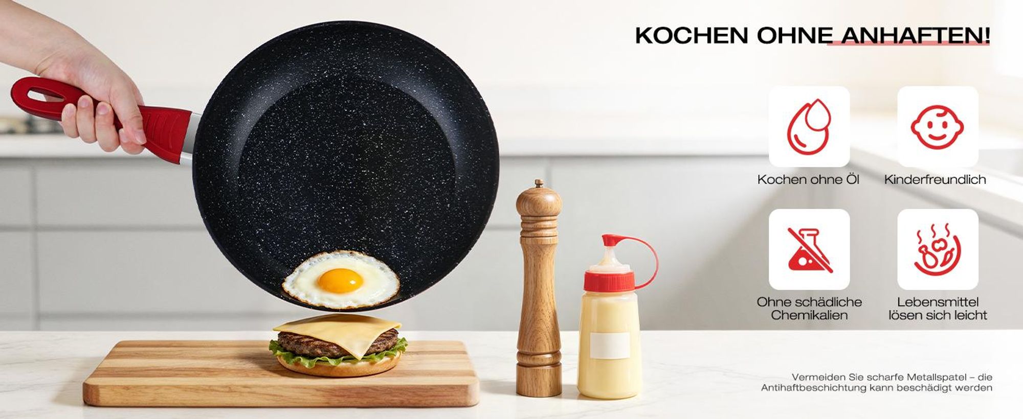 Topfset Induktion 15-Tlg Topfset Pfannenset Kochtopfset, Aluminium Antihaft-beschichtete Töpfe & pfannen,Cookware-Rot(HLCW15RD)