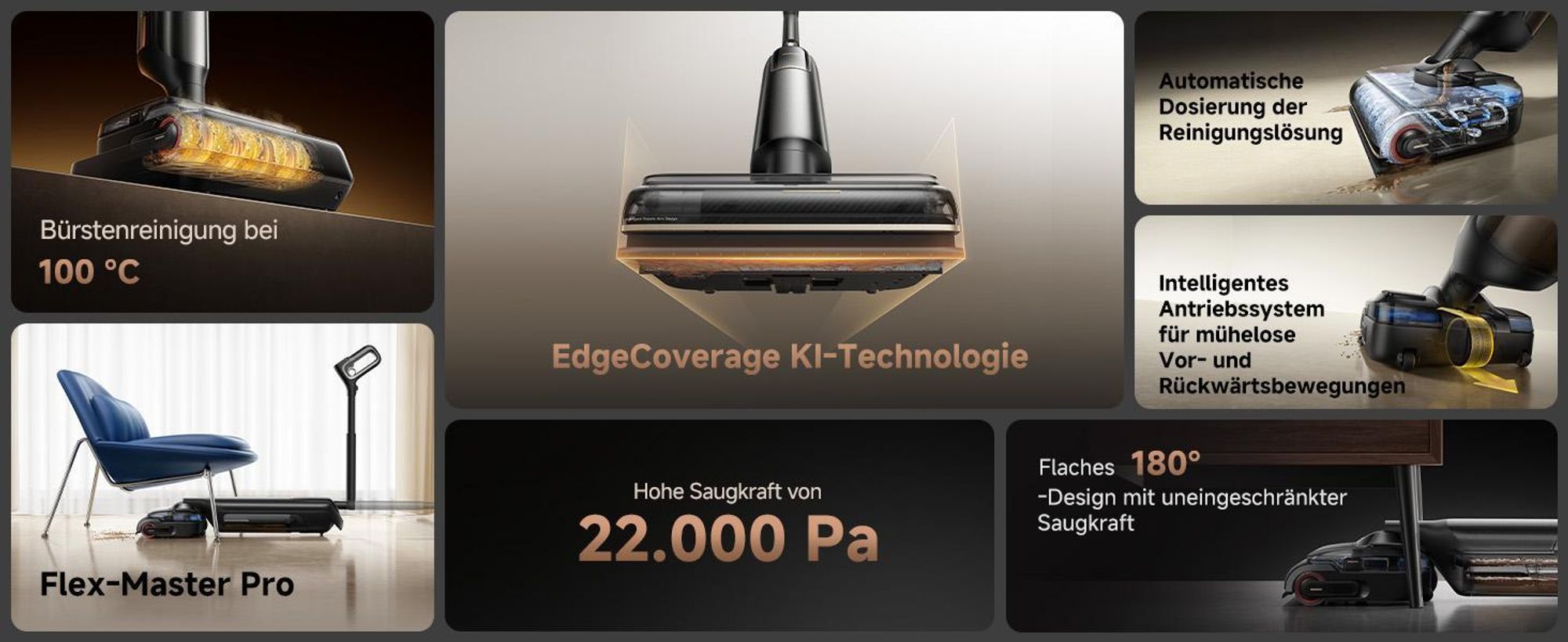 MOVA M50 Ultra Nass- & Trockensauger 22.000 Pa, Triple-Edge, Klappgriff + Reinigungsflüssigkeit Gratis