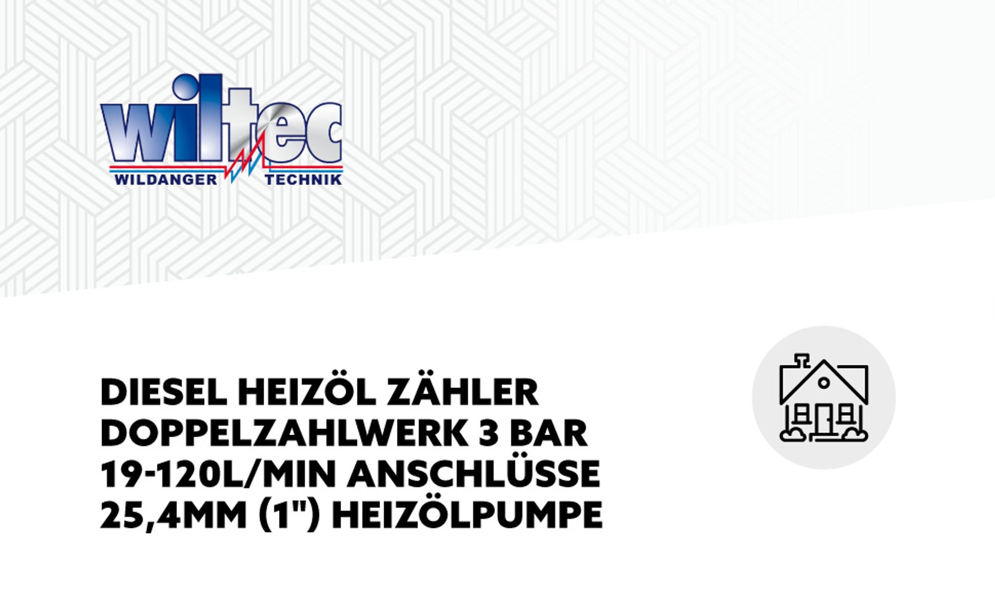 Wiltec Doppelzähler für Diesel Heizöl 3,5 bar 20-120l/min mit 32mm (1") Anschlüsse und 1% Abweichung, für Heizölpumpen und Dieselpumpen