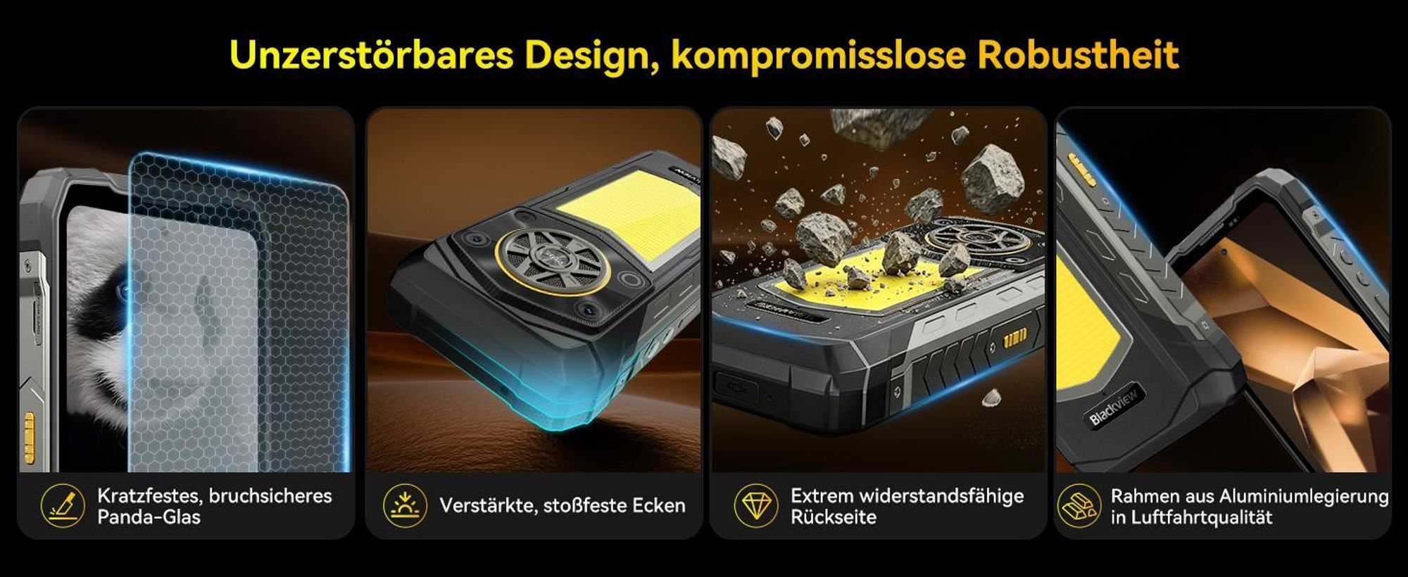 Blackview ROCK 5 Outdoor handy incl 45W Ladegerät, 48+256GB, Android 16, 20000mAh, 33W, 120Hz, 2.4K, NFC, 108MP+50MP+20MP, 348LM, IP69K&IP68