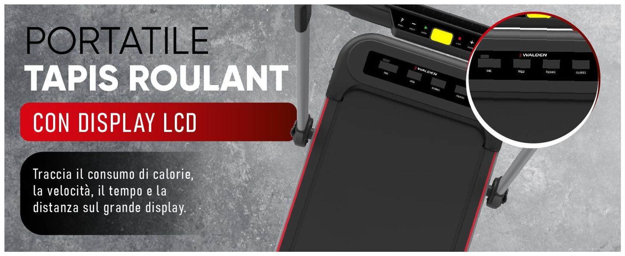 Walden F2600 Tapis roulant 2 in 1 Walking Pad pieghevole fino a 10 km/h Sottobanco Elettrico Attrezzo per camminare Home Office Silenzioso Telecomando Display LCD Resistenza 110k