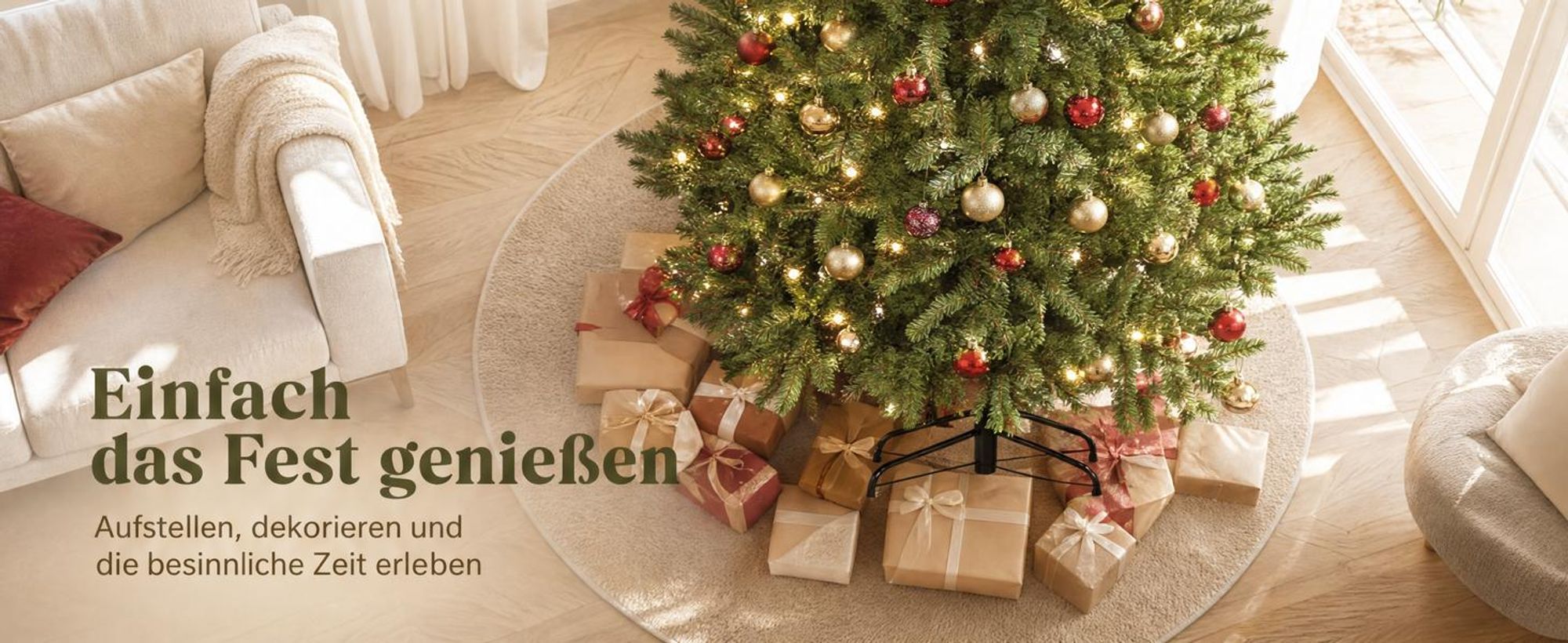180 cm Künstlicher Weihnachtsbaum mit 1000 grünen Spitzen, Metallständer, Nordmanntanne, PVC Tannenbaum Naturgetreu Tannenbaum