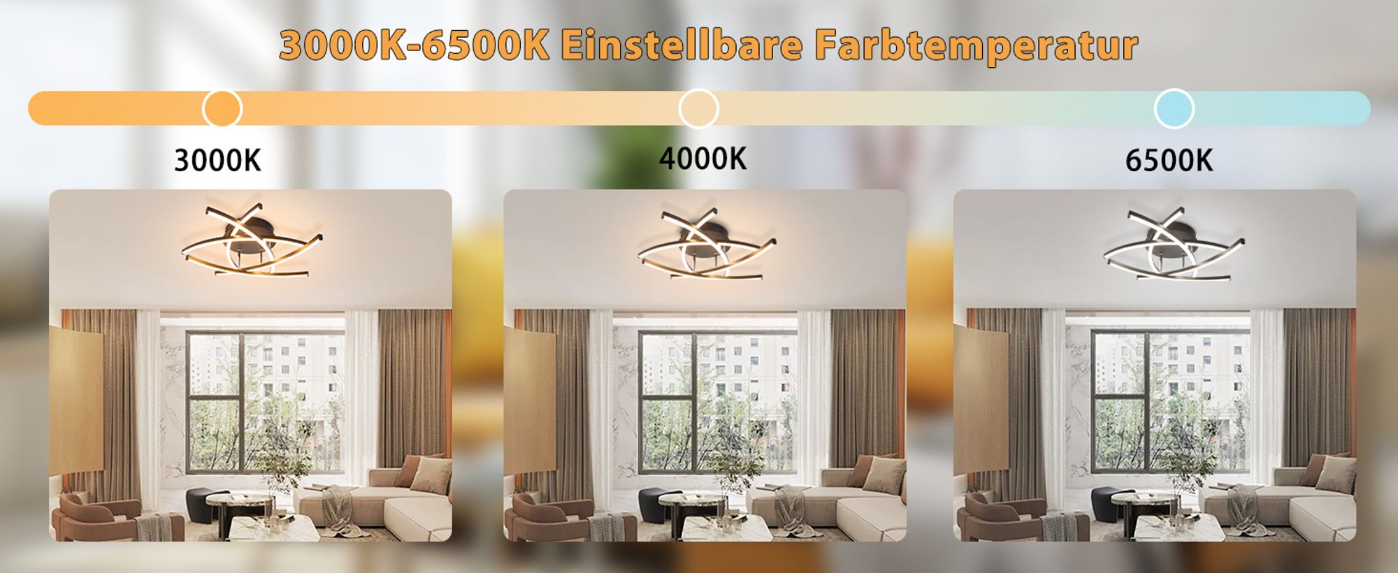 ZMH Deckenlampe LED Deckenleuchte Wohnzimmer 32W Dimmbar Küchenlampe Schwarz mit Fernbedienung Modern Design Wohnzimmerlampe Metall Schlafzimmerlampe Flur Deckenleuchten für Kinderzimmer Büro