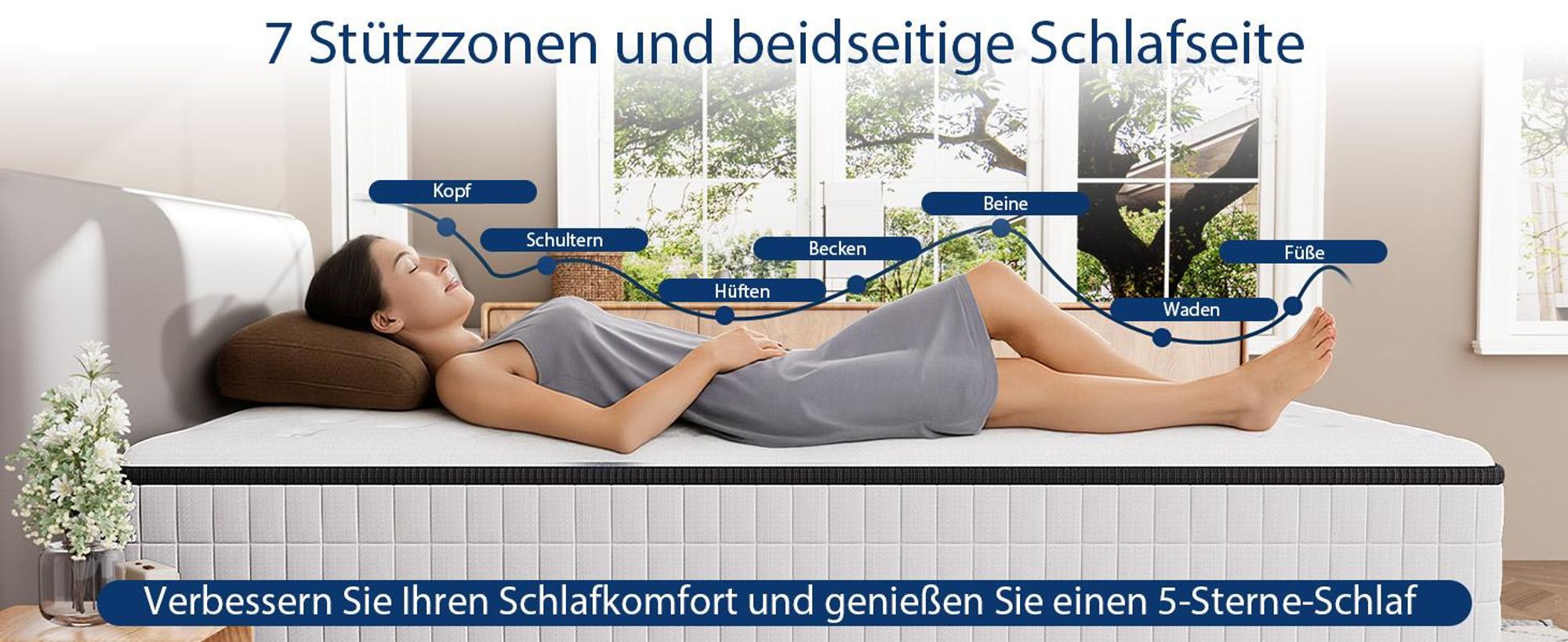 DEWINNER Matratze, 90 x 190, Schaumstoff 30 cm und Memory-Schaum-Matratze, perfekte Unterstützung, hohe Widerstandsfähigkeit, ultra-atmungsaktiv