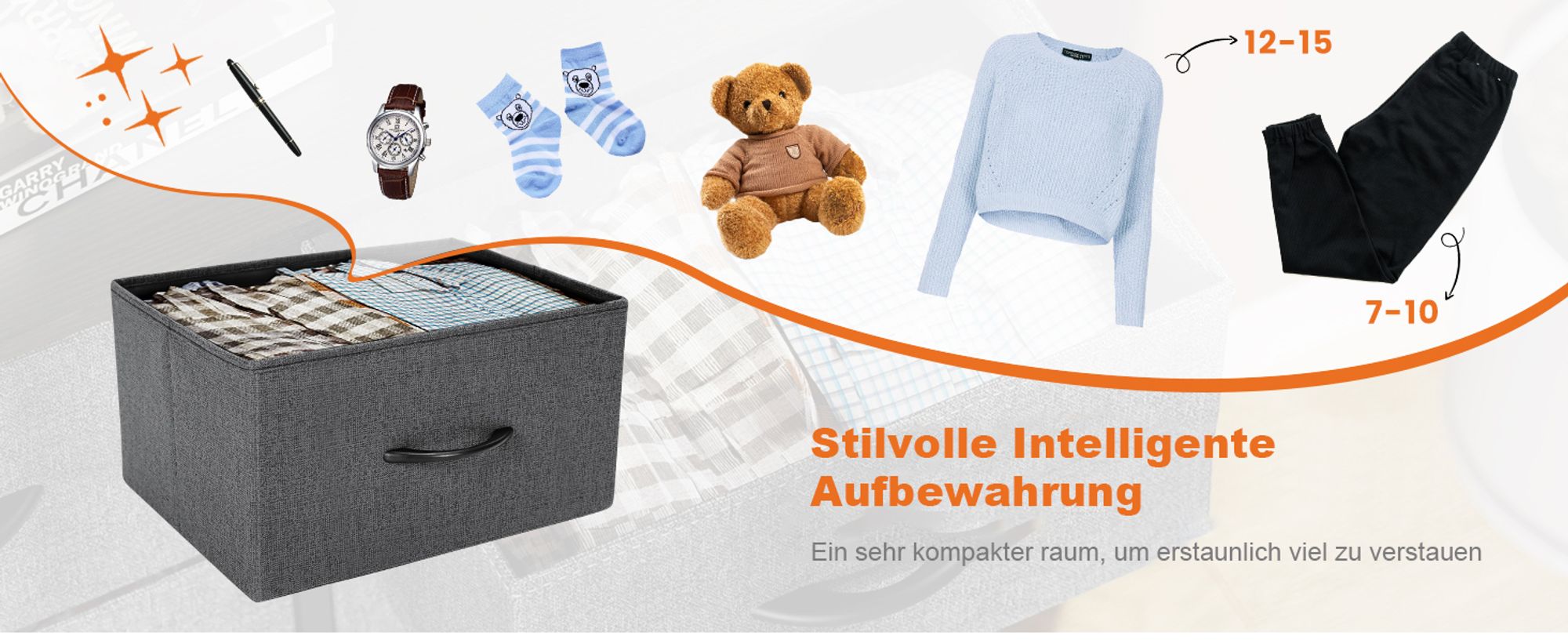 Kommode mit Stoffschubladen  , Chest of Drawers mit 8 schubladenschrank, kommode schlafzimmer schubladen schrank，Stoffkommode drawer