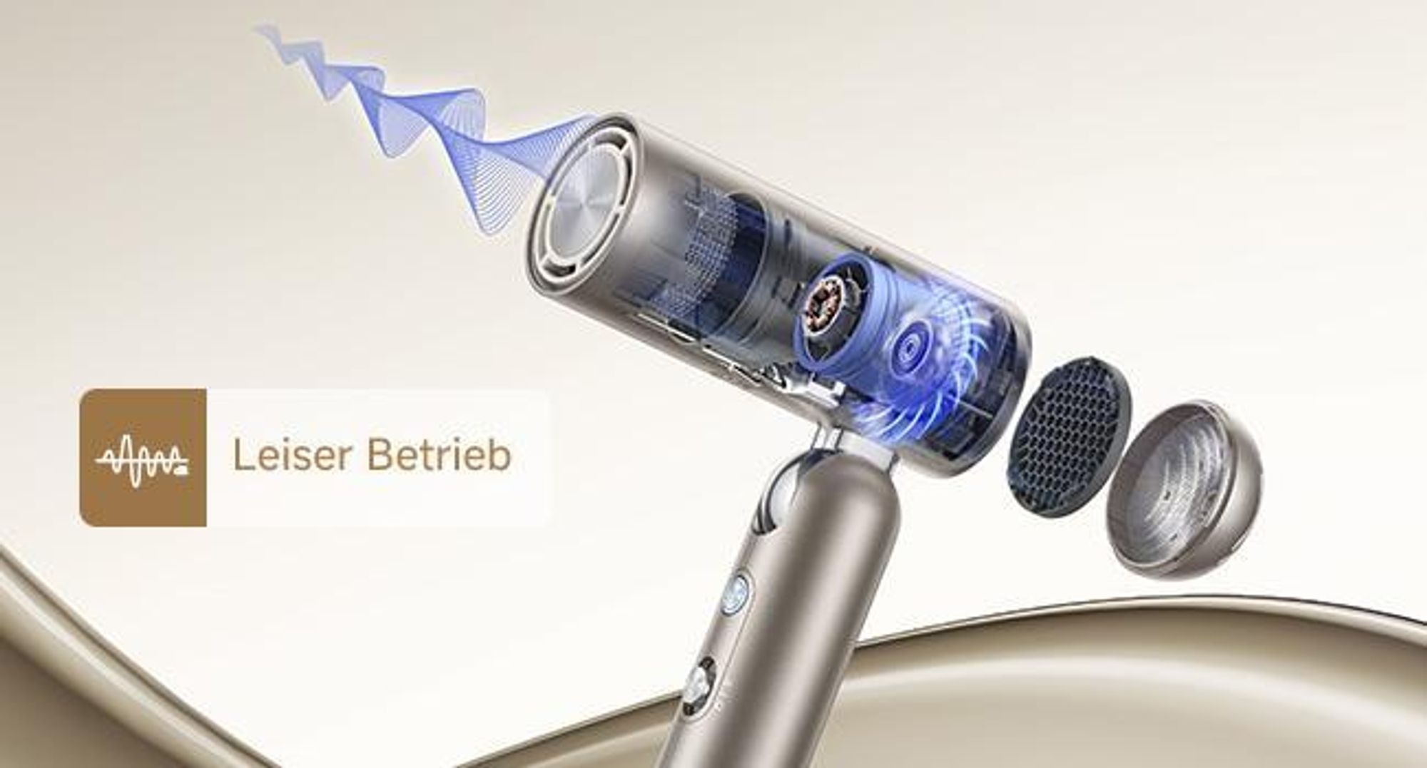 DREAME Pocket Pro Haartrockner,3 klappbare Formen,300g,110K U/min Motor,300M negative Ionen/cm³,konstant 57°C,40s NTC-Trocknung,2026 Neue Version,Gold