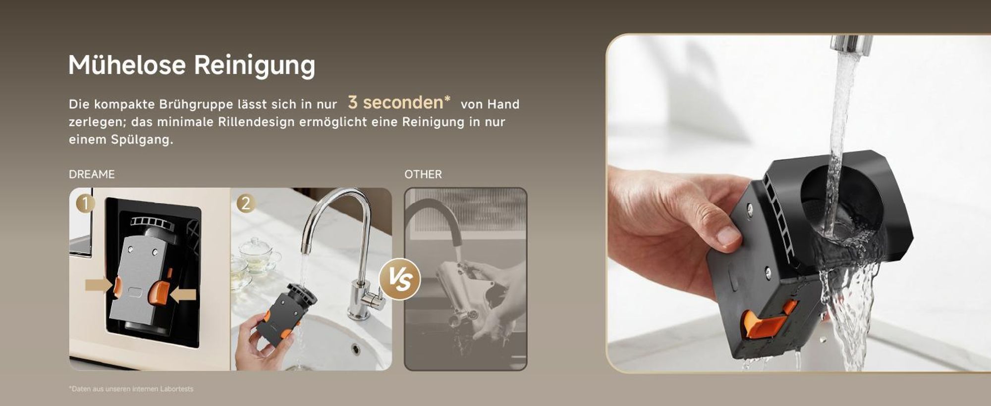 Dreame Ecceluxe Slim FCM30 Espressomaschine,kompakte Größe,erstklassiger Geschmack,Komplettreinigung,Ein-Knopf-Touchscreen,fünf Kaffeespezialitäten