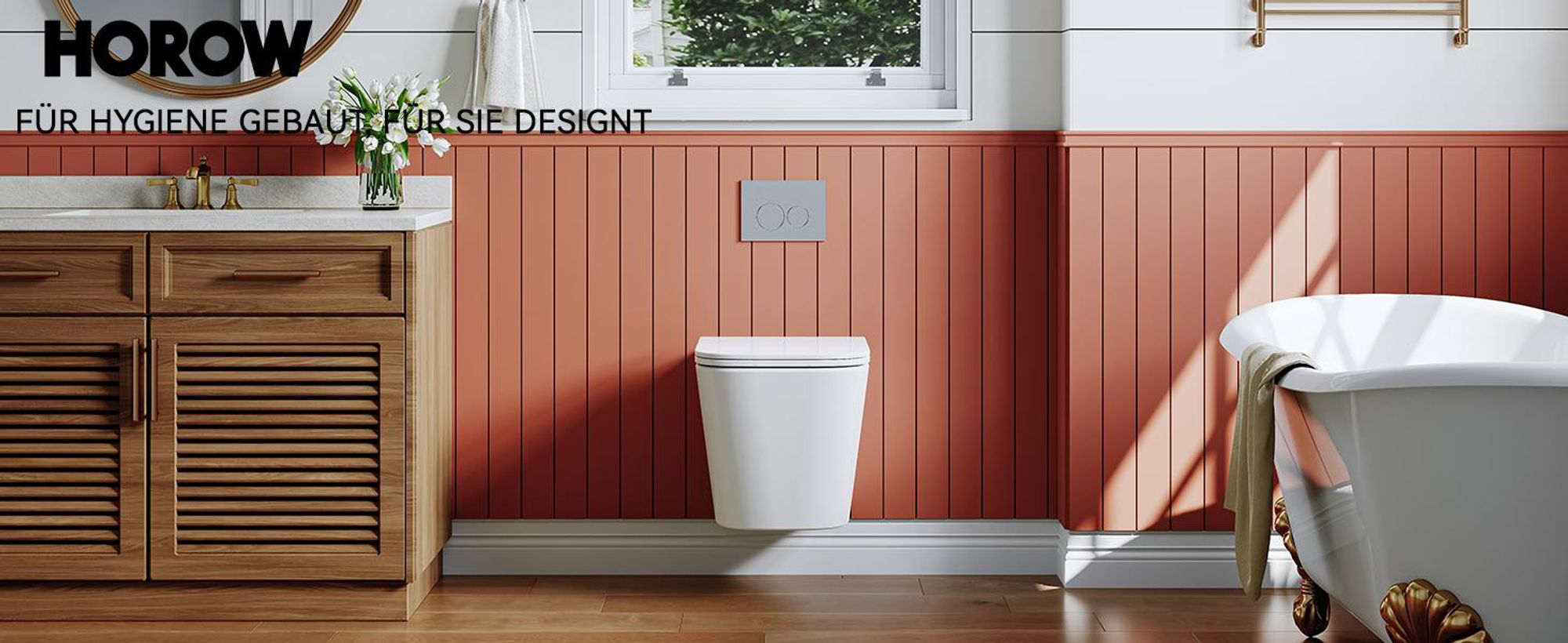 Komplett Vorwandelement Toilette Set - 82cm Unterputzspülkasten + Hänge Spülrandlos WC Toilette + Rechteckig Chrome Drückplatte HOROW