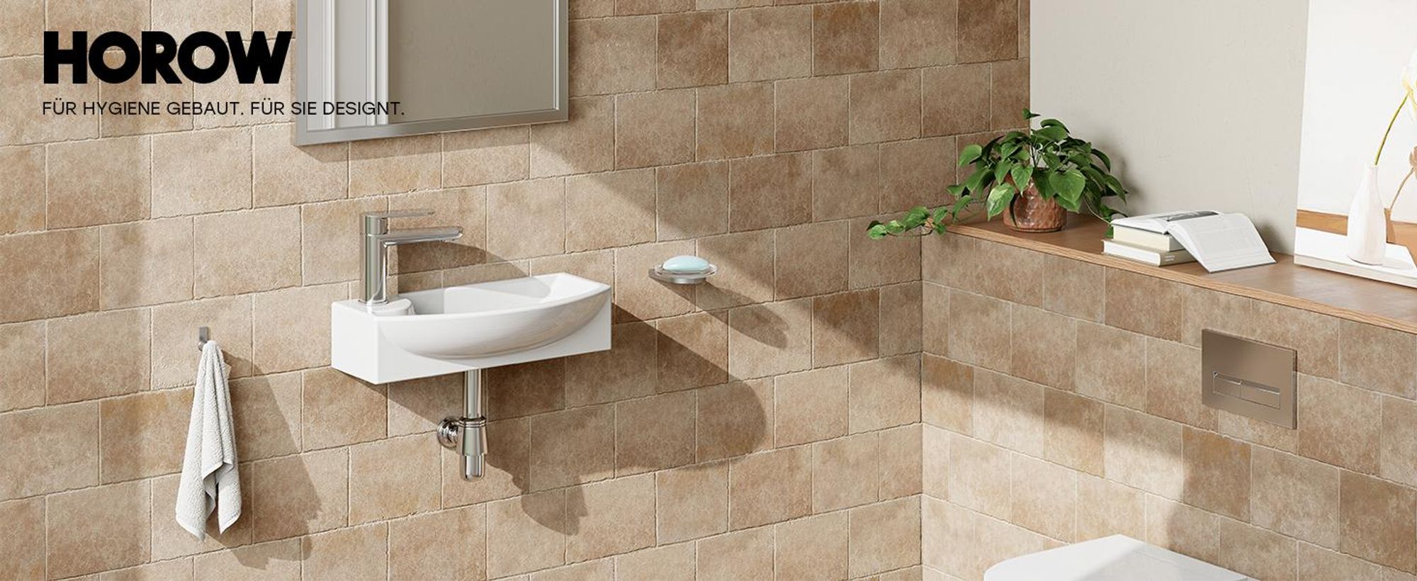HOROW Hänge Waschbecken - 454 x 226 x 129 mm - Wandmontage Handwaschbecken Aufsatzwaschbecken Waschschale mit Hahnloch und Überlauf