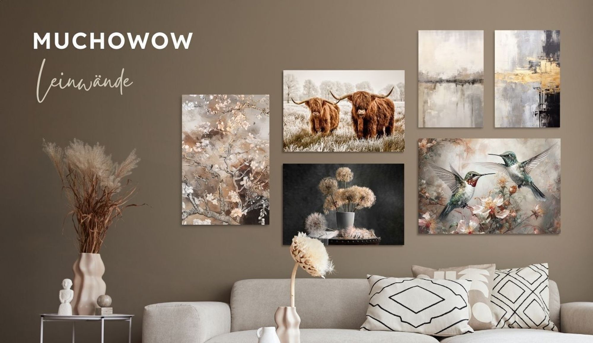 Leinwand Bilder für stilvolle Wanddeko im Wohnzimmer. Natur, Abstrakte Kunst und Tiermotive.