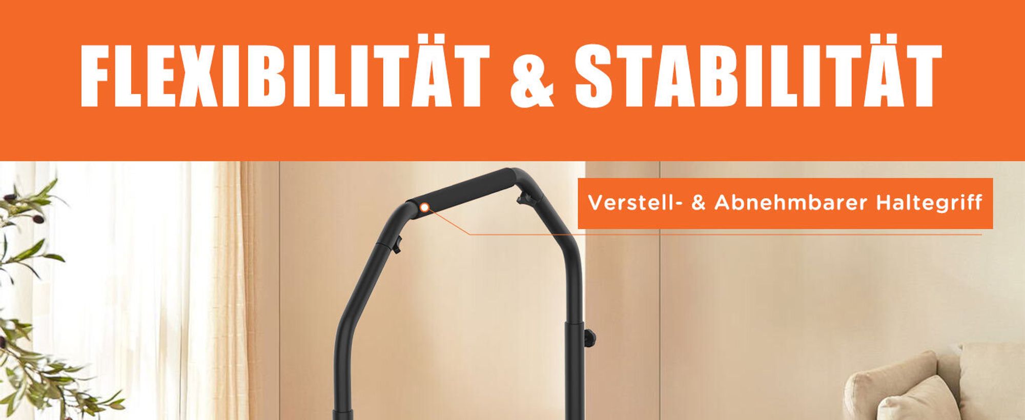 DH FitLife Fitness-Trampolin klappbar Ø102cm 40 Zoll - 150kg max, 4-fach verstellbarer Griff & stabil/leise für Kinder/Erwachsene (ohne Installation)