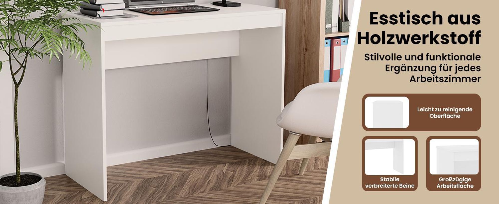 vidaXL Schreibtisch Weiß 90×40×72 cm Holzwerkstoff