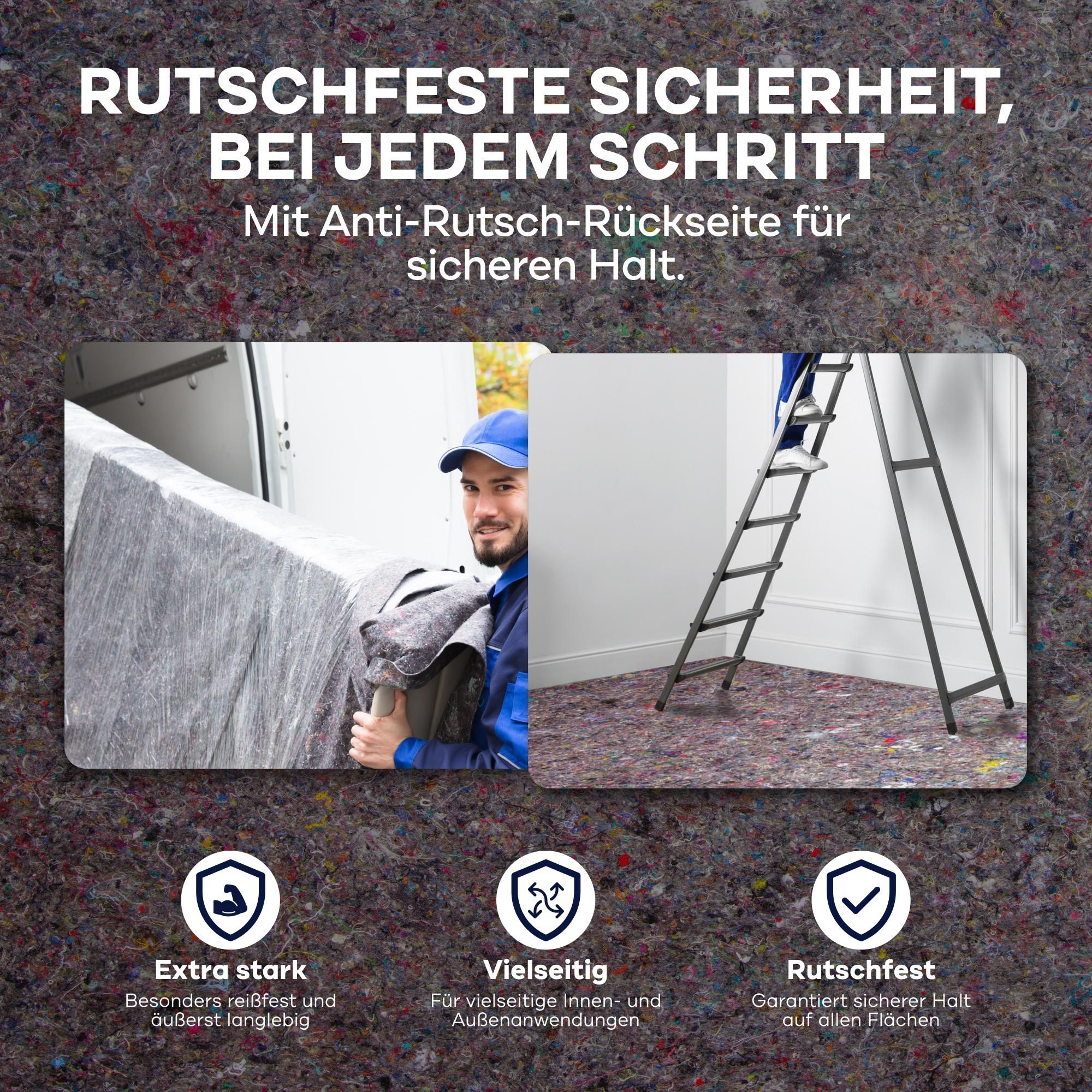 Plid Abdeckvlies 50m, 180g/m² / Boden-Malervlies Umzugsdecken Packdecken Vlies