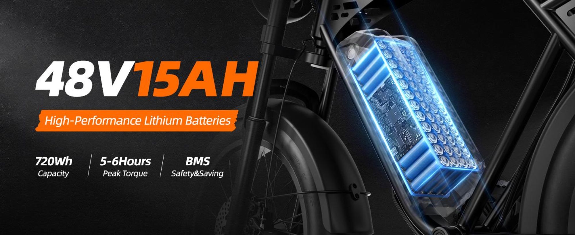 X5 20 Zoll E Bike，MTB E-Bikes mit 48V 15Ah Akku(80km), 25 km/h, NFC, Scheibenbremsen, Federgabel, Rücksitz