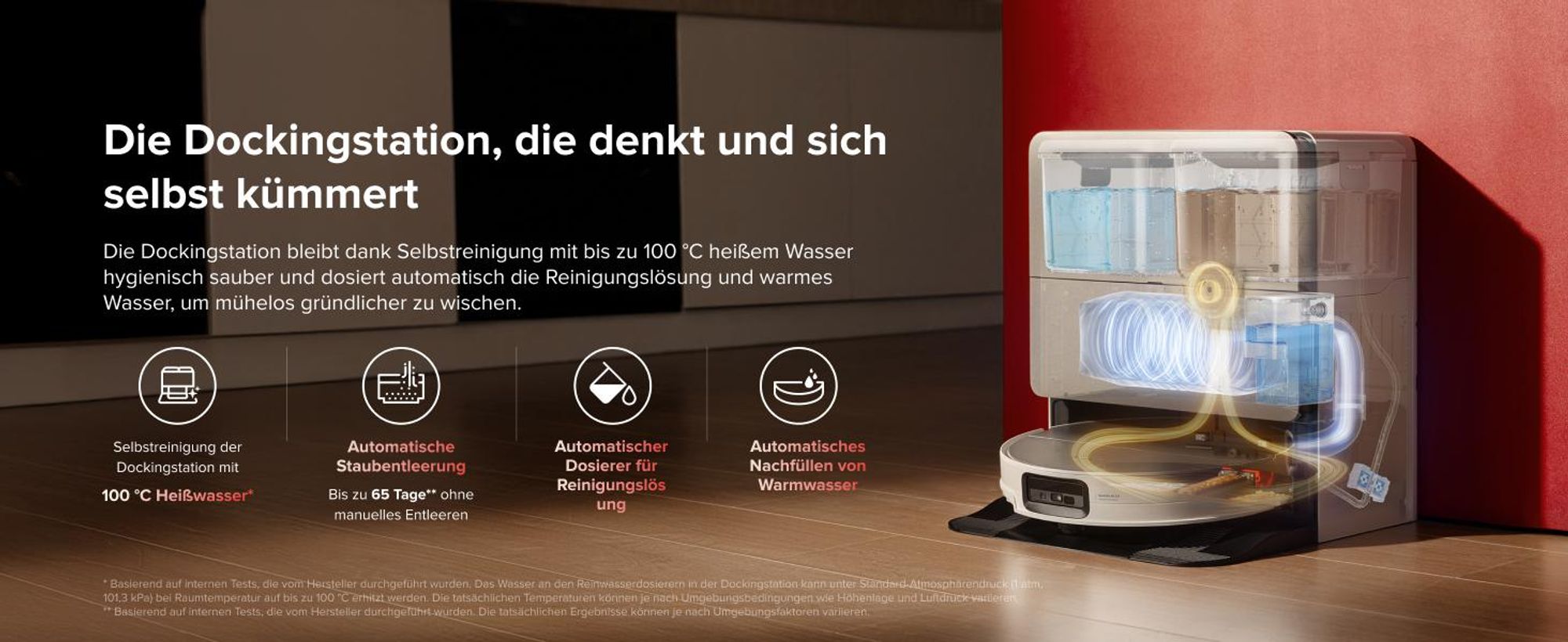 Roborock Saros 20 Sonic Staubsauger Roboter, 36.000 Pa Saugroboter mit Wischfunktion, Dual Anti-Tangle System, 7,98cm Ultra-Slim Design (Weiß)