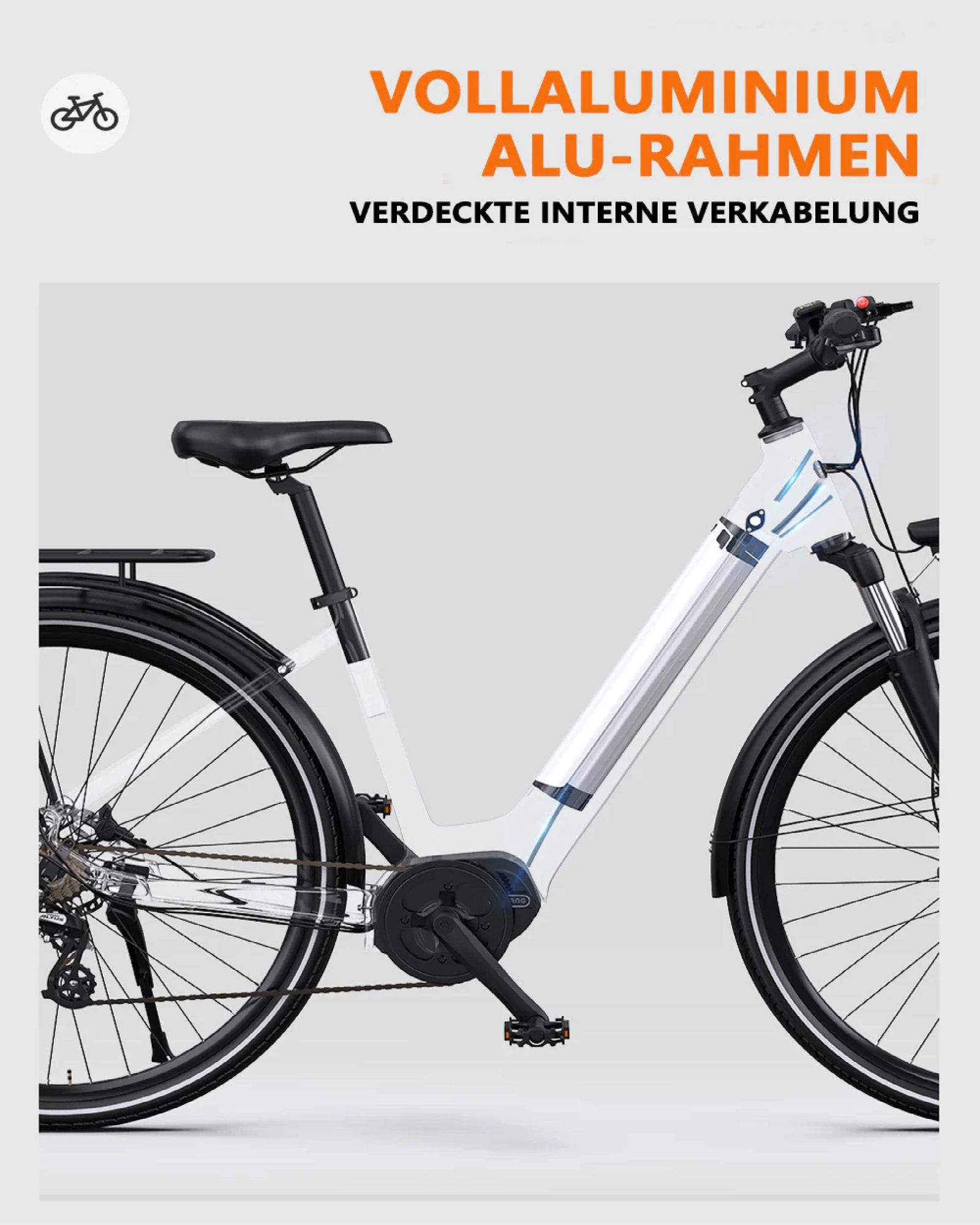 ONESPORT OT07 Elektrische Bike - 250W Motor 36V14AH Batterie 27.5 Zoll Reifen Hydraulische Scheibenbremsen - Weiß