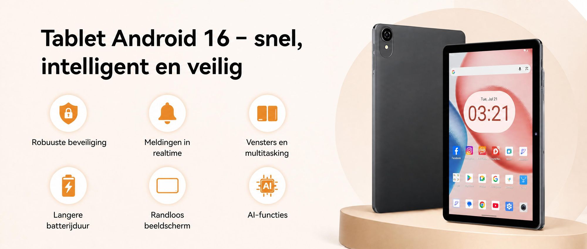 2026 W80 10.1" tablet met 120Hz, 32+128GB/2TB opslag, Android 16, Gemini AI 4.0, Widevine L1, 4G SIM + 5G WiFi, 6000mAh batterij, OTG-ondersteuning, met toetsenbord, muis, stylus en beschermhoes