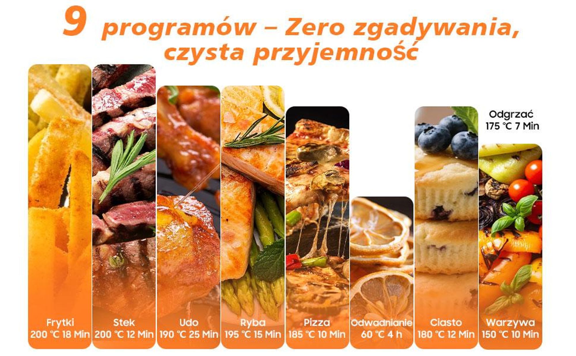 Frytkownica beztłuszczowa 6L Airfryer, 9 programów, 40–200 °C, funkcja podgrzewania, okno podglądu, powłoka nieprzywierająca, 1650 W, Czarny
