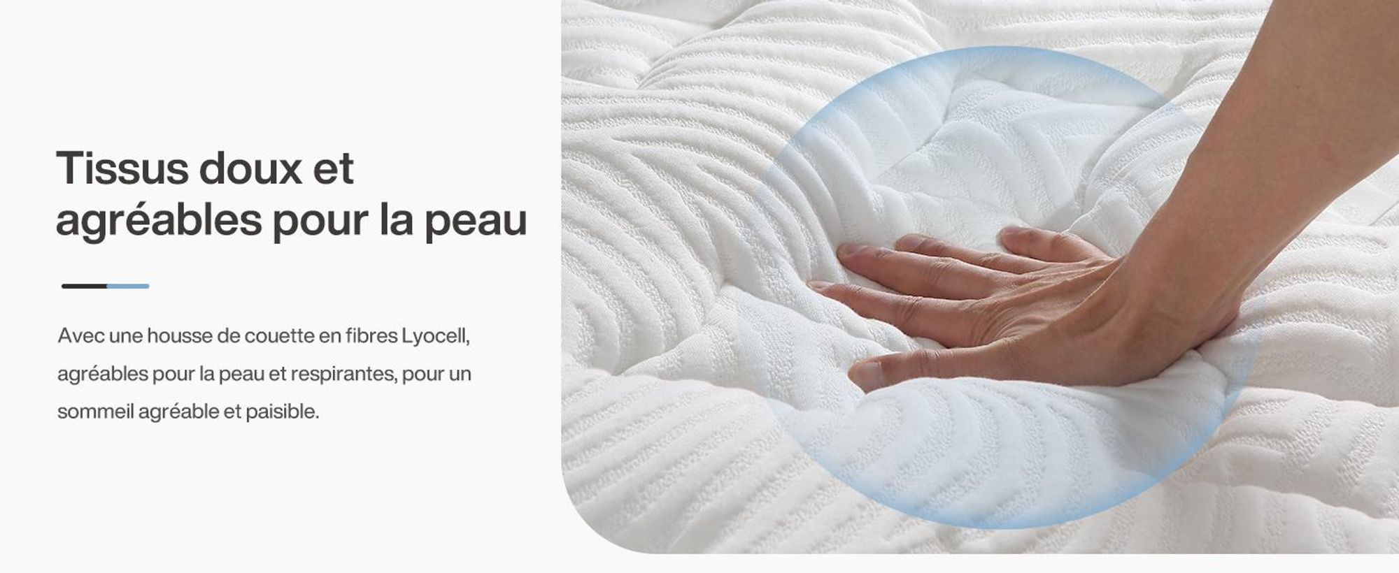 Matelas Tribesigns 180 x 200 cm, hauteur 22 cm, matelas à ressorts ensachés 7 zones H3 moyen, matelas orthopédique à ressorts avec housse Lyocell respirante