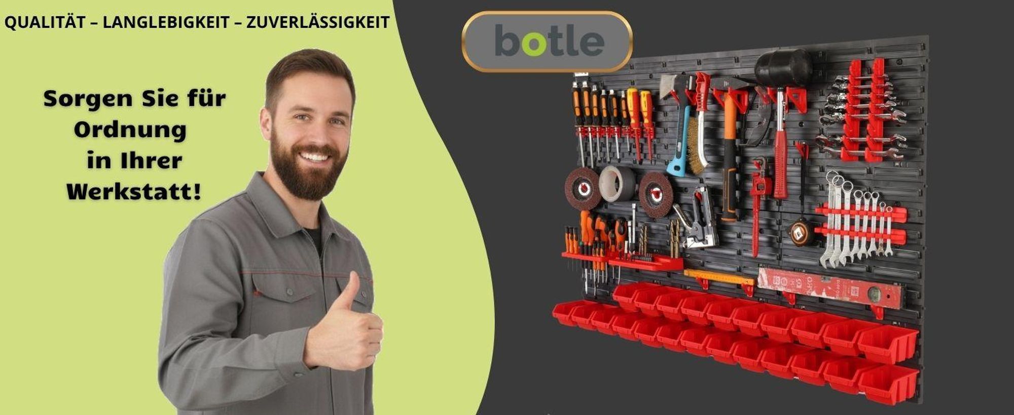Werkzeugwand Wandregal mit 116x78cm Abmessungen Behälter 23 tlg.  Set im Schwarz/Rot Werkzeughalter Werkstattregal aus Kunststoff Lagersystem Schüttenregal Extra Starke Regal Erweiterbar Lagerregal