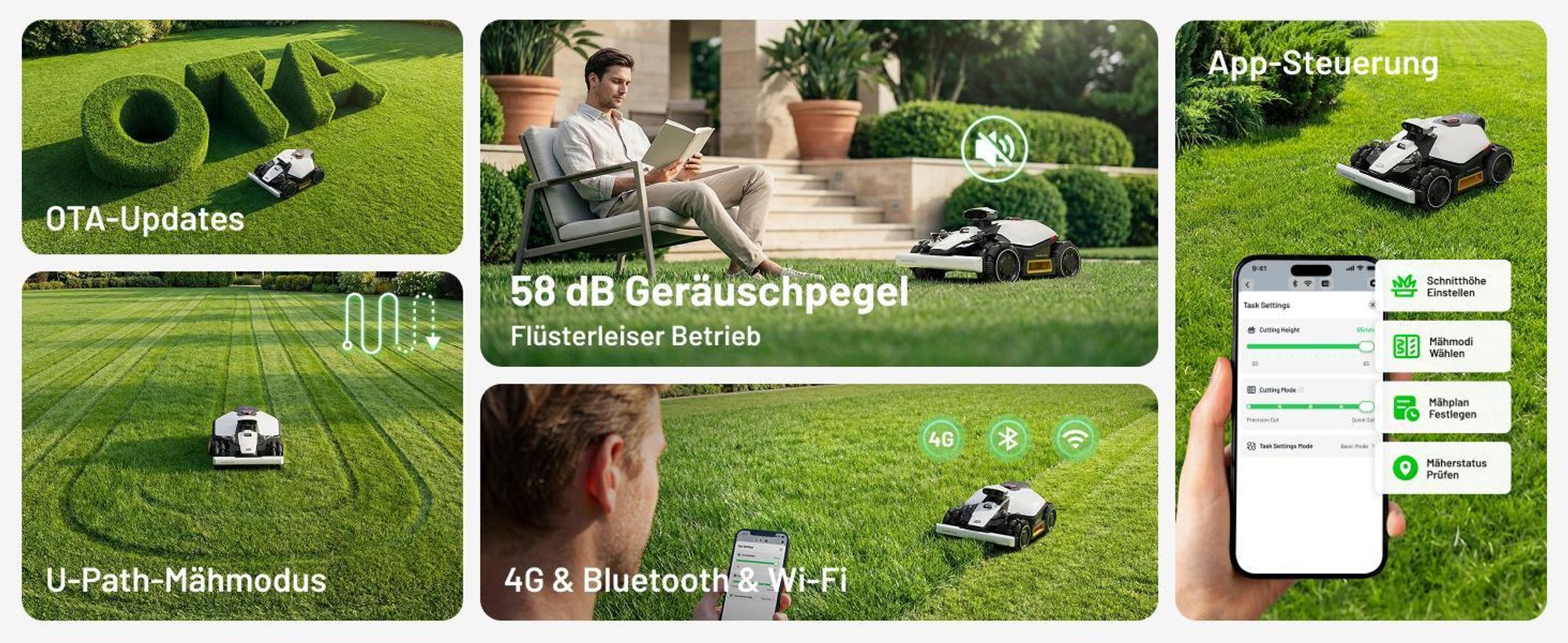 Mähroboter Mammotion LUBA Mini 2 AWD 1000, ohne Kabel, für bis zu 1000m², Triple-Kamera-KI + NetRTK, Randmähen, DropMow, 80% Steigung, 4G Moudel, APP