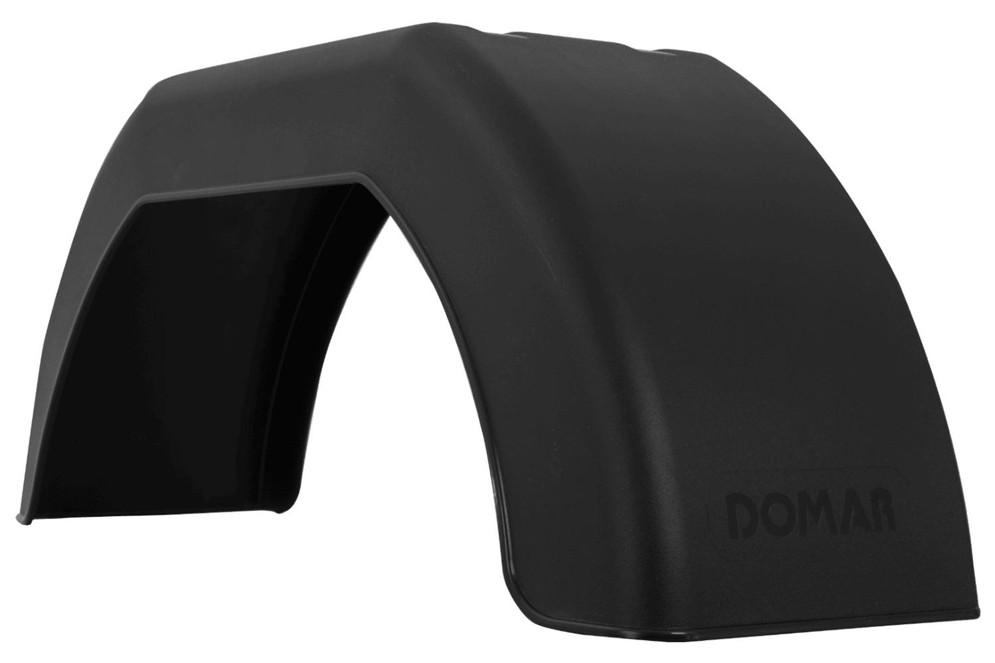 DOMAR D20110 Einzelkotflügel 10-13 Zoll aus Kunststoff für Pkw-Anhänger 610x180 mm als flacher schwarzer Radkasten