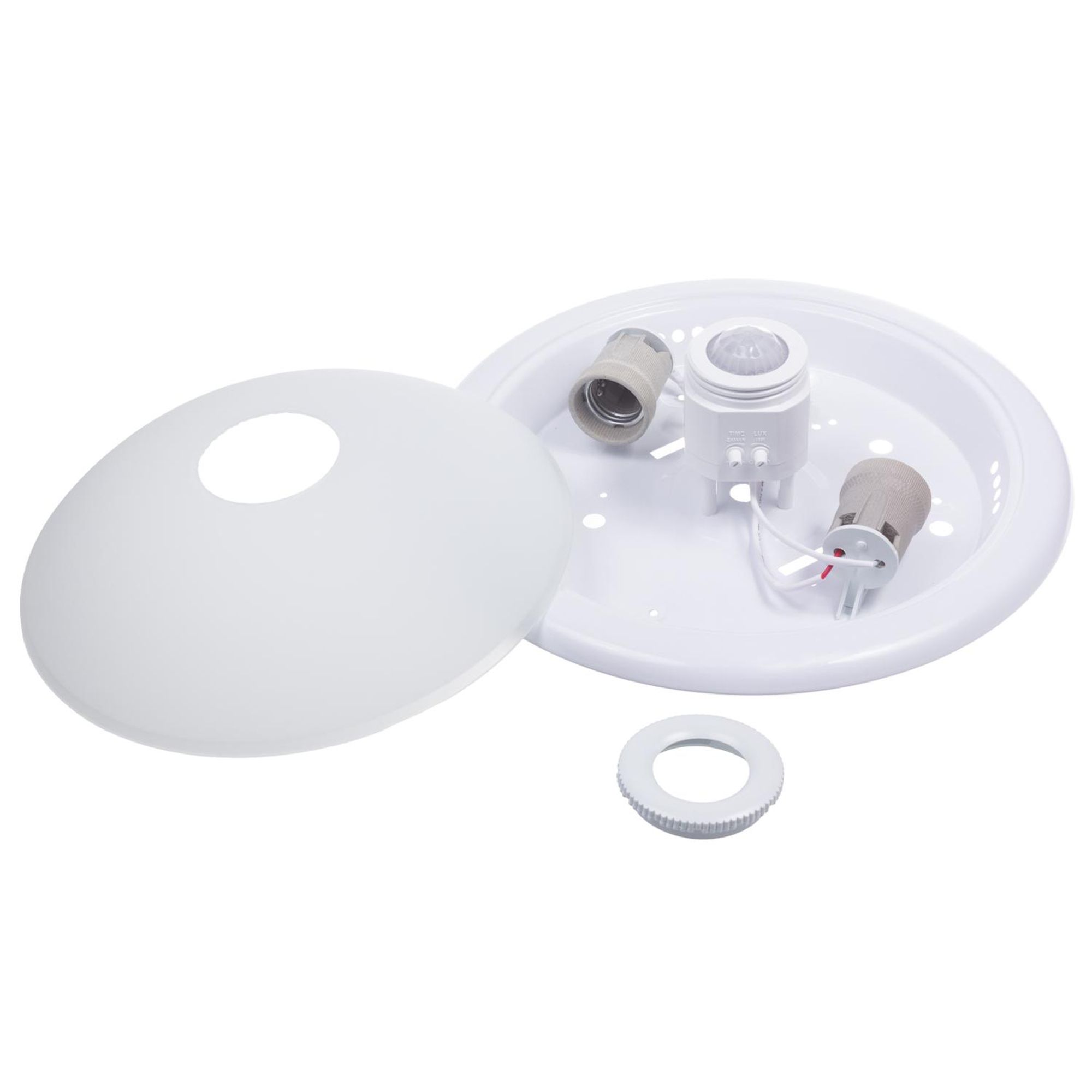 Deckenleuchte mit Bewegungs- und Dämmerungssensor PIR Lampe Beleuchtung max40W E27