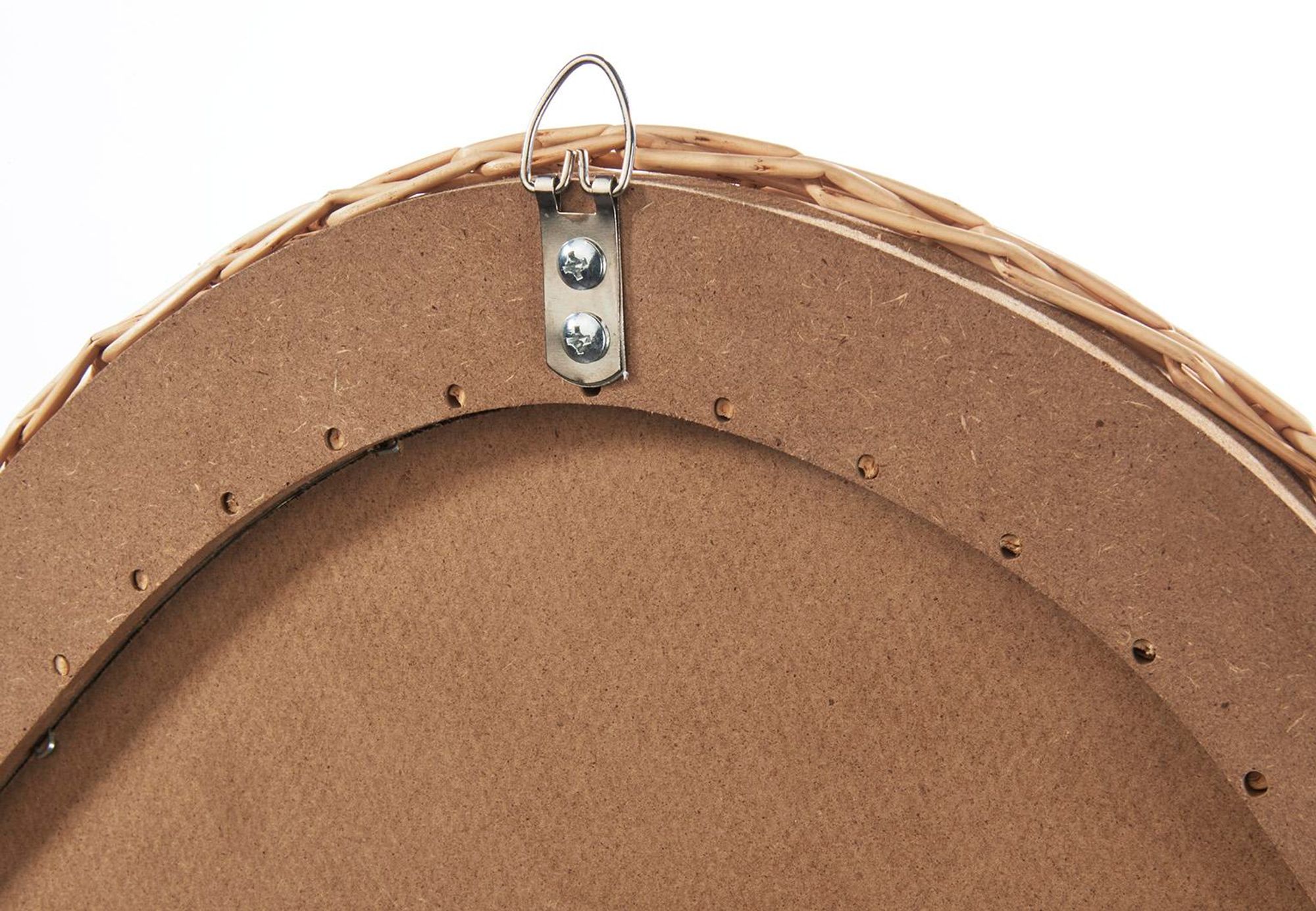 Kobolo Spiegel Wandspiegel LUCA mit Rahmen aus Weide natur braun - Asymmetrisch modern Dekoration Dekospiegel hängend Garderobe Schminkspiegel rund