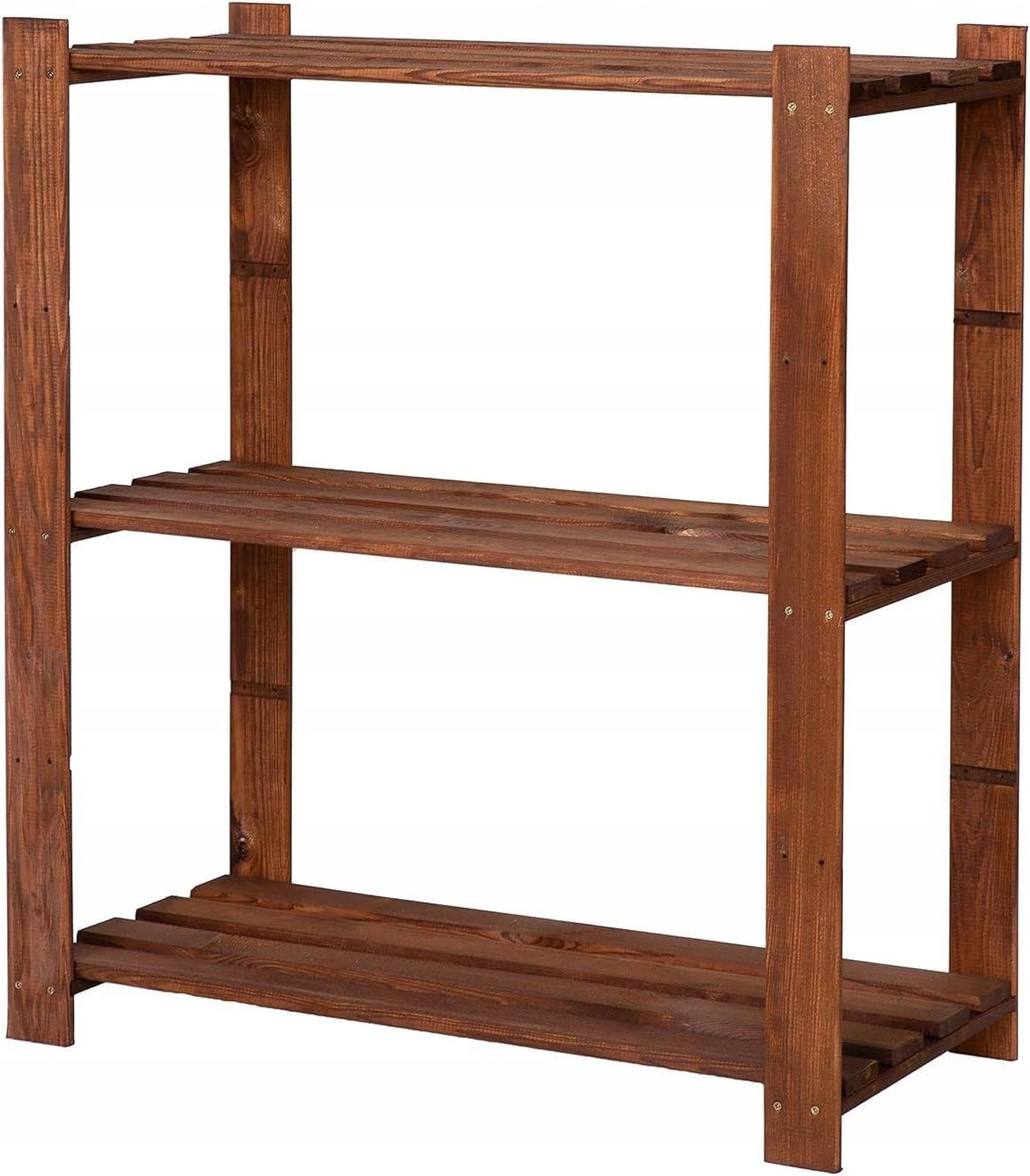 STOLMAK Schuhregale mit 3 Böden Massivholz Natur Kiefernholz 80x90x38 cm (BxHxT) Holzregal Schuhschrank Schuhablage