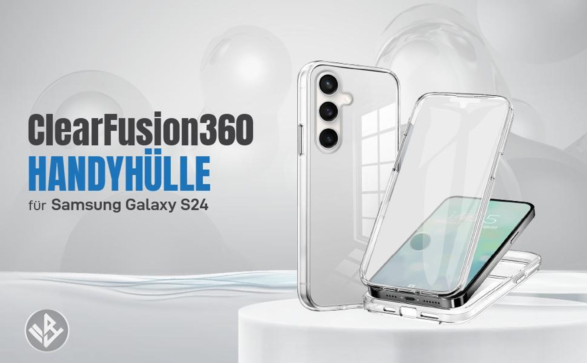 Transparente 360 Grad Hülle für Samsung Galaxy S24 mit Kameraschutz