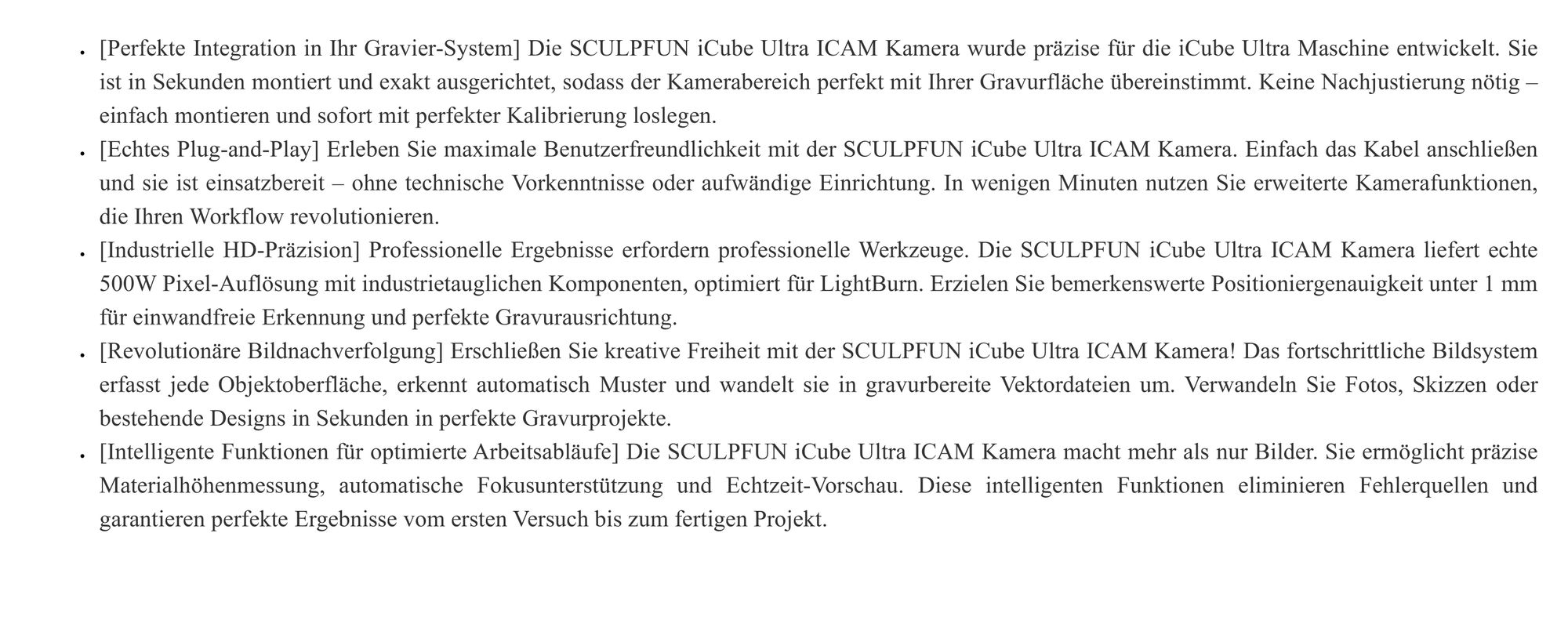 SCULP FUN ICAM Kamera für iCube Ultra Maschine, 500W Pixel Lightburn Kamera, icube ultra Zubehör
