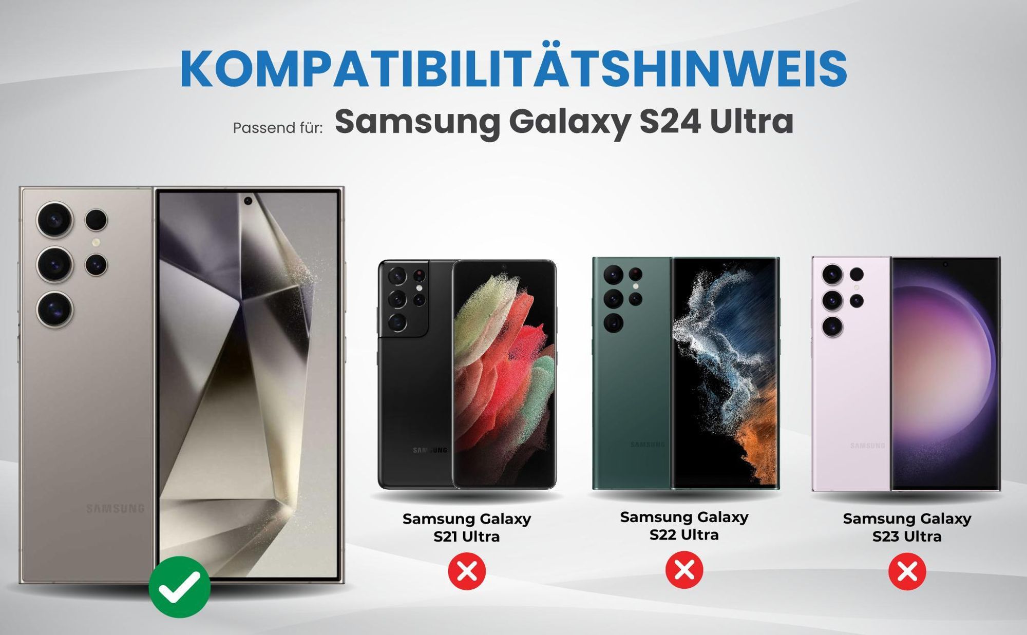 Kompatibilitätshinweise Hülle für Samsung Galaxy S24 Ultra