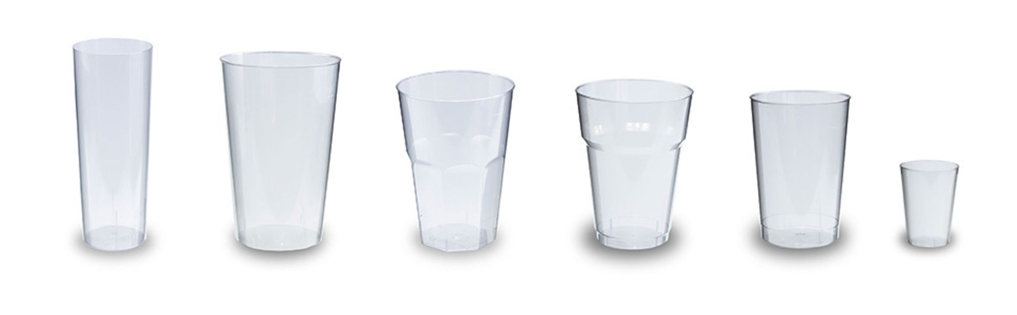 100 Trinkbecher, 400 ml, Plastik, Transparent, Mehrwegbecher