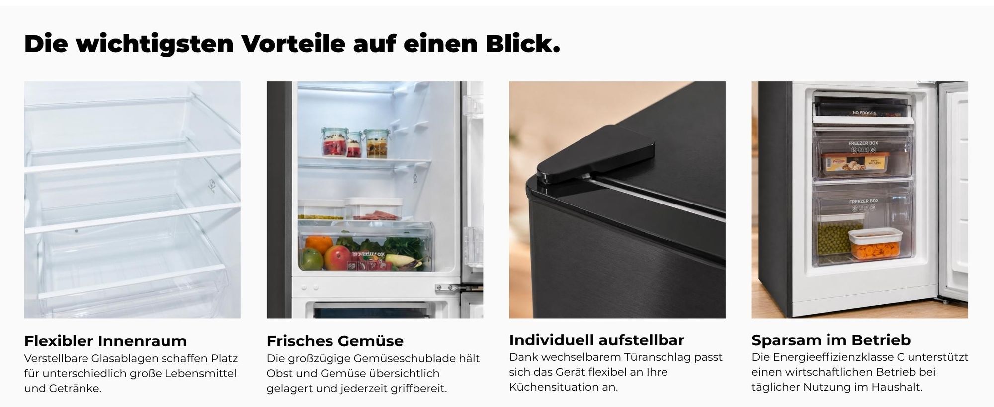 Exquisit Kühl-Gefrierkombination, Kühlschrank mit Gefrierfach, 4-Sterne-Gefrieren, 157 Liter, Schnellkühlen, KGC5231-60-E-050C weiss